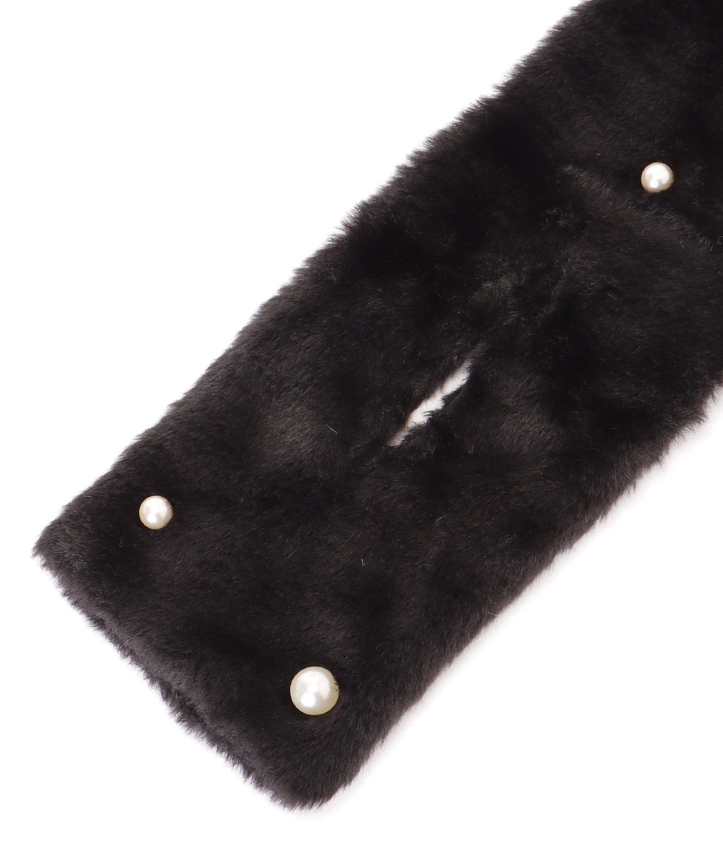 ソリッドカラー メニー パール ファー ティペット