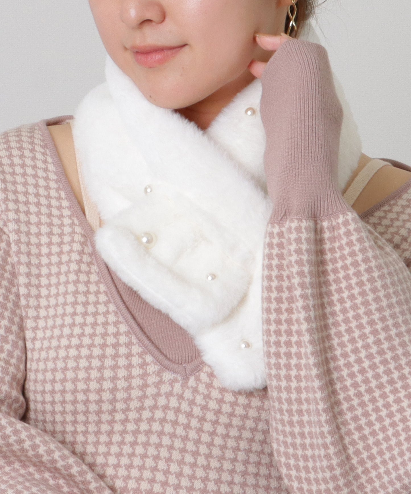 ソリッドカラー メニー パール ファー ティペット