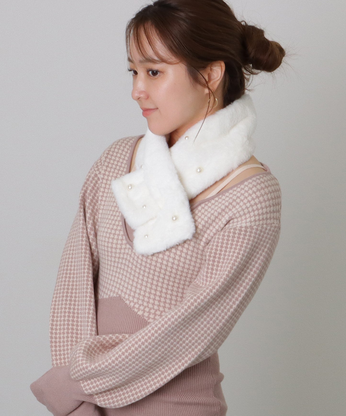 ソリッドカラー メニー パール ファー ティペット