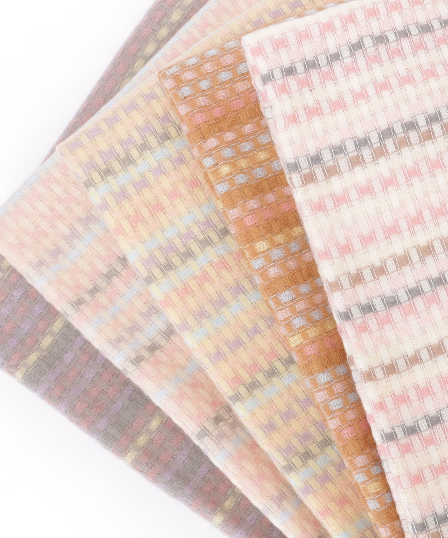 配色 チェック フリンジ ニット マフラー