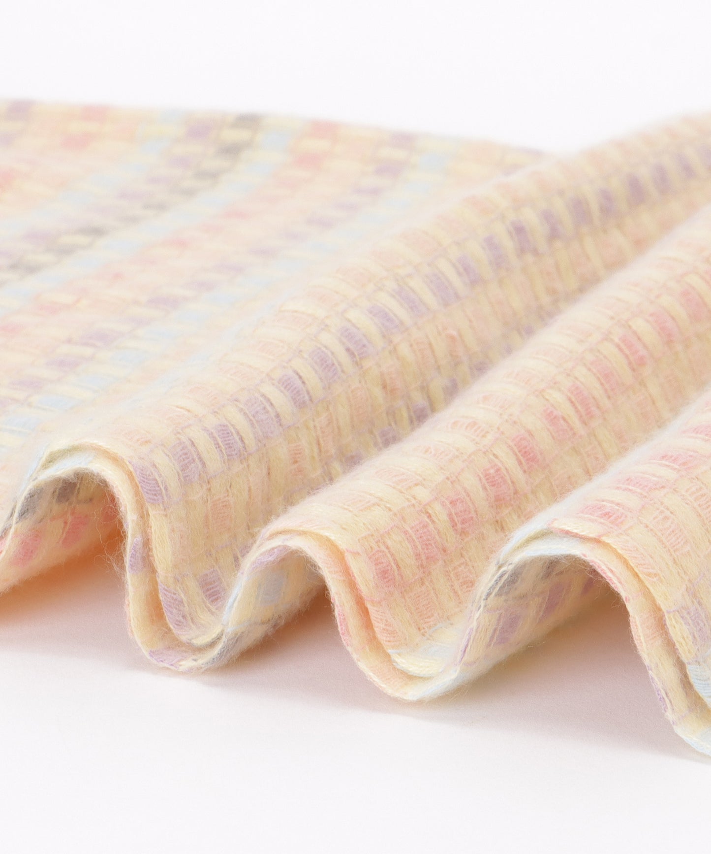 配色 チェック フリンジ ニット マフラー