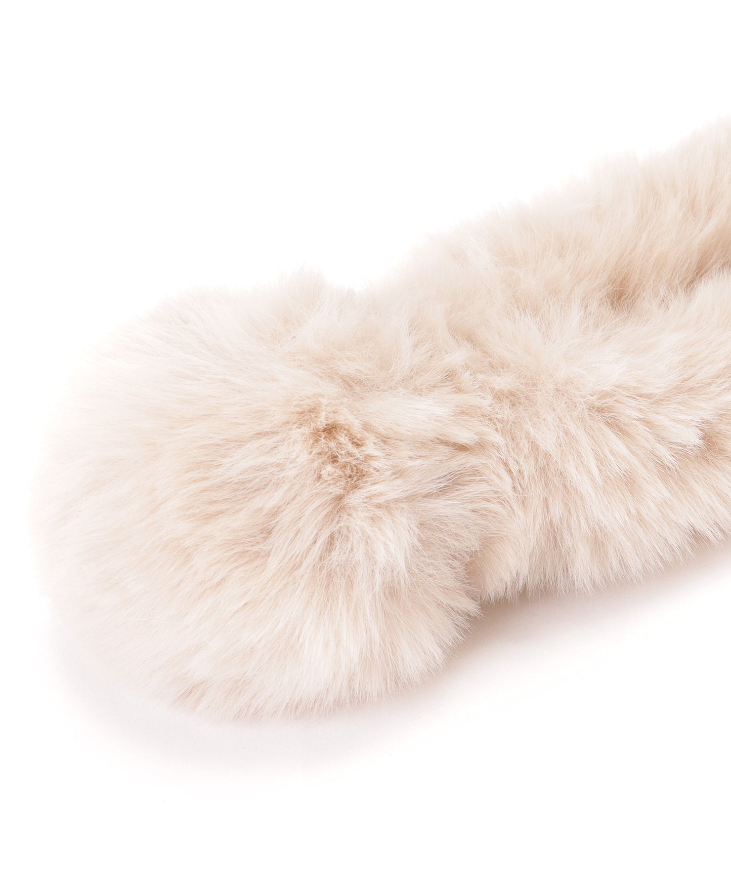 ポンポン付き ラビット風 シンプル ファー ティペット