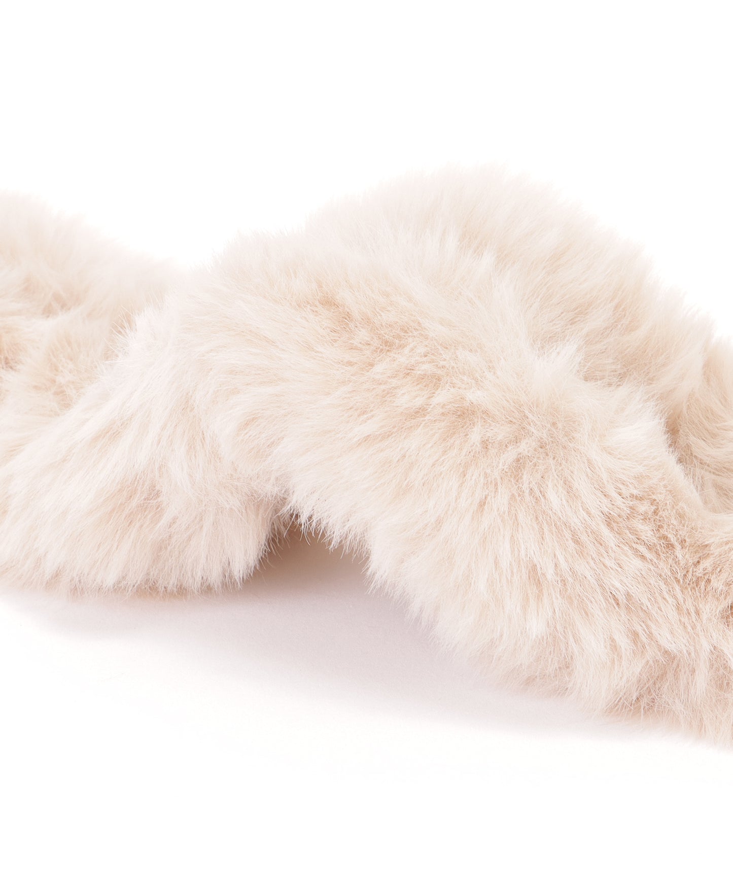 ポンポン付き ラビット風 シンプル ファー ティペット