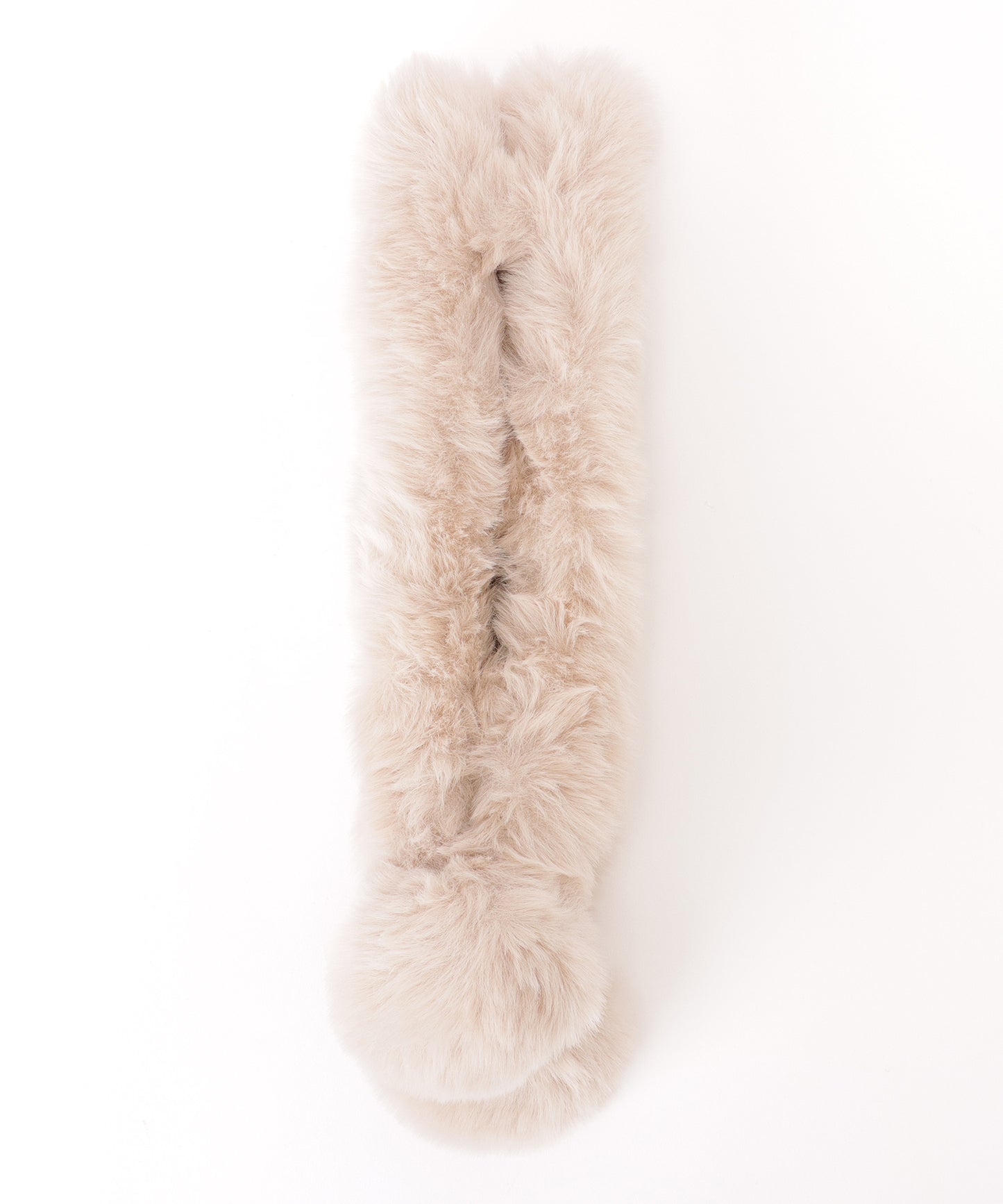 ポンポン付き ラビット風 シンプル ファー ティペット