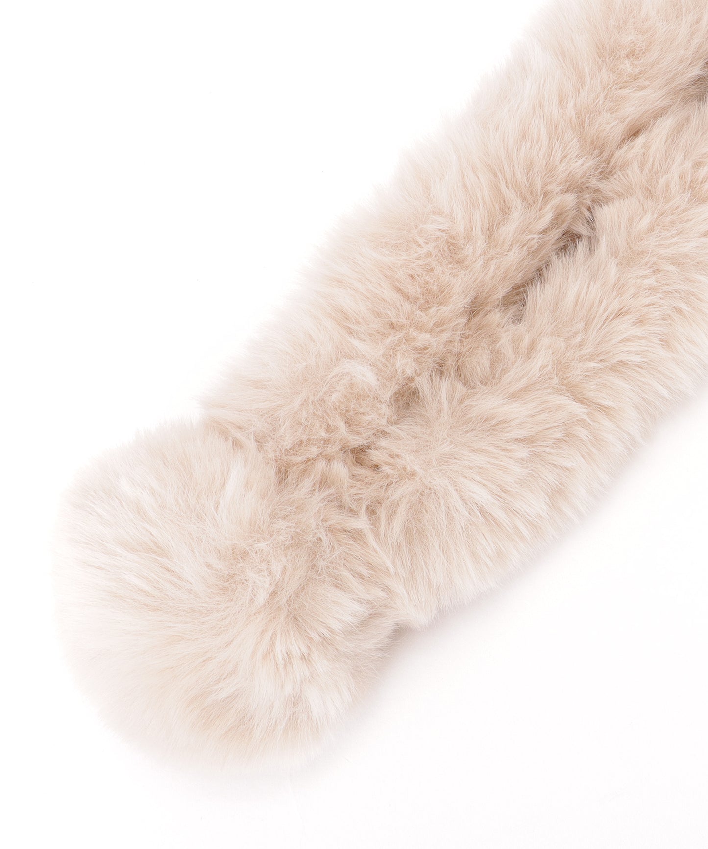 ポンポン付き ラビット風 シンプル ファー ティペット