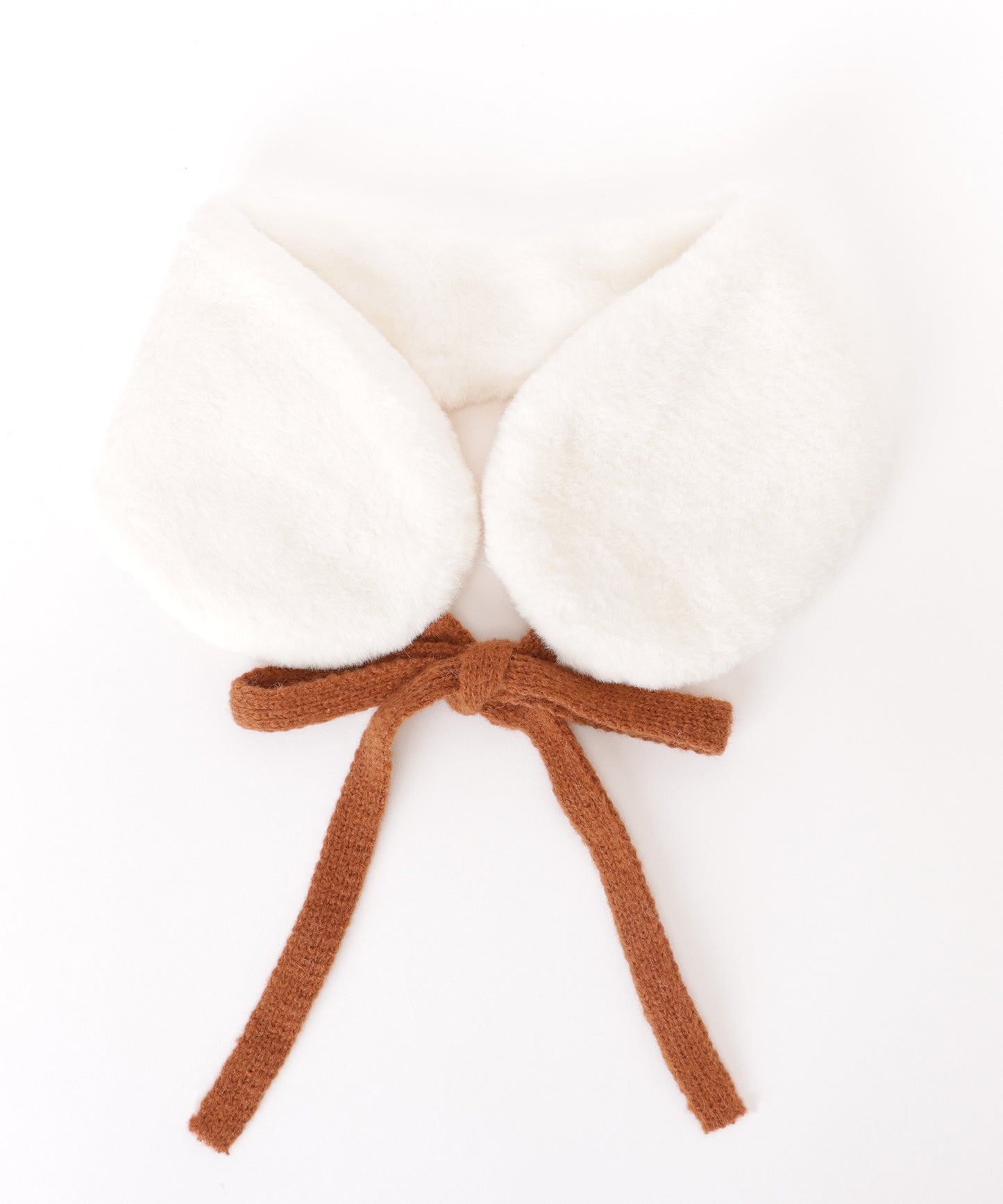 ニット リボン付き 2WAY ファー ティペット