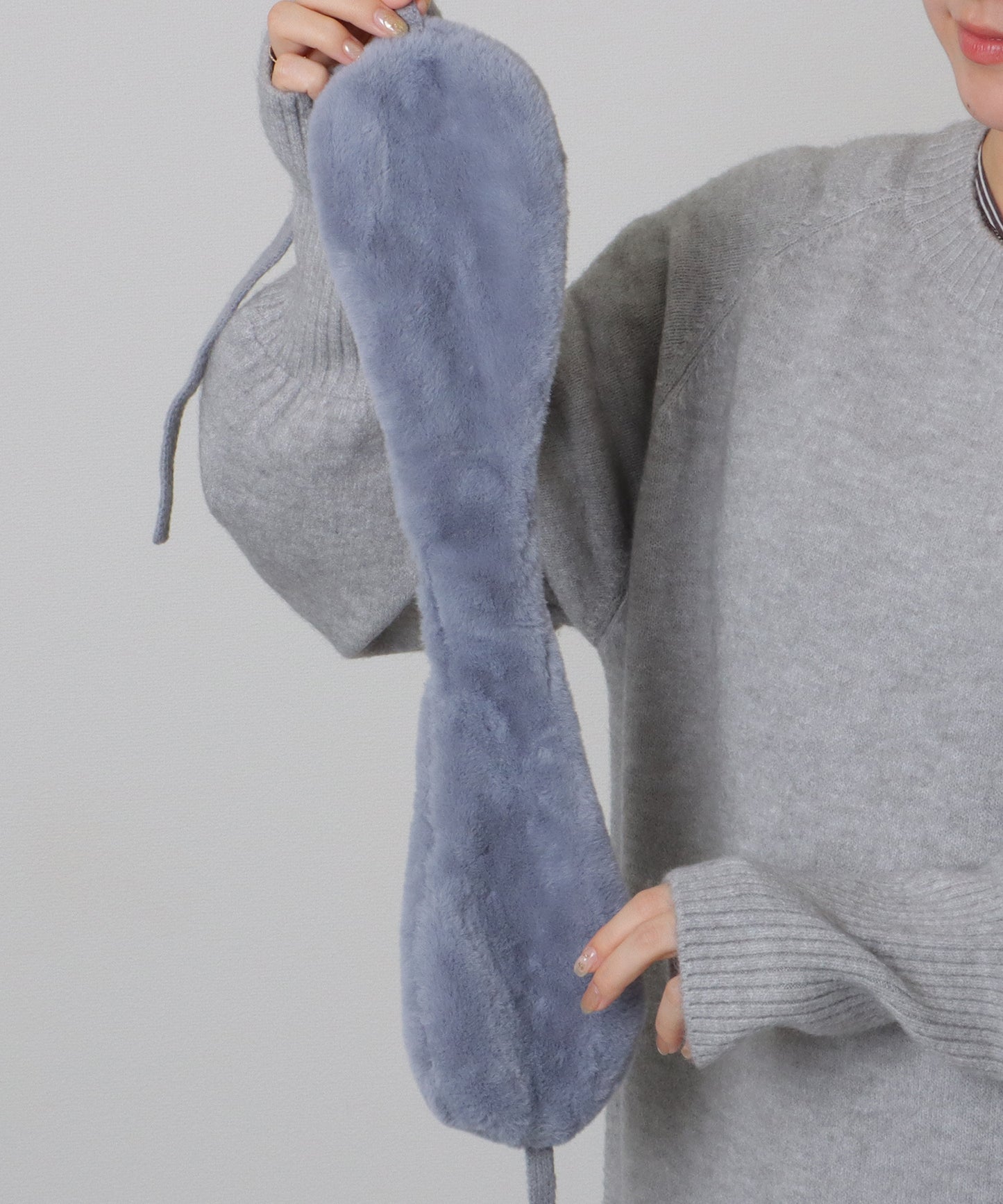 ニット リボン付き 2WAY ファー ティペット