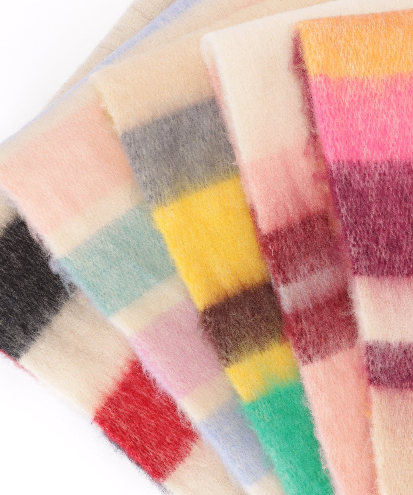 ファー ポンポン付き グラデーション フリンジ マフラー