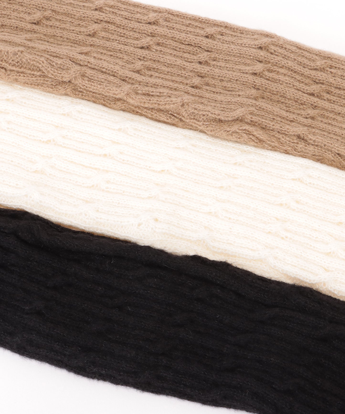 ソリッドカラー ボタン付き ケーブル ニット マフラー