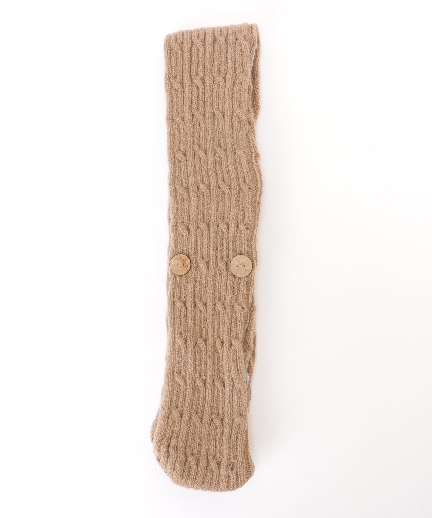 ソリッドカラー ボタン付き ケーブル ニット マフラー