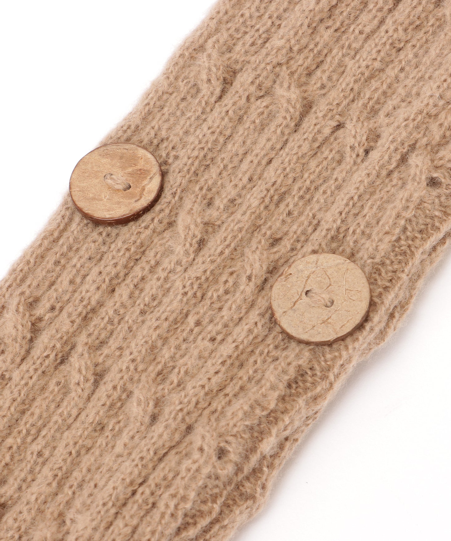 ソリッドカラー ボタン付き ケーブル ニット マフラー