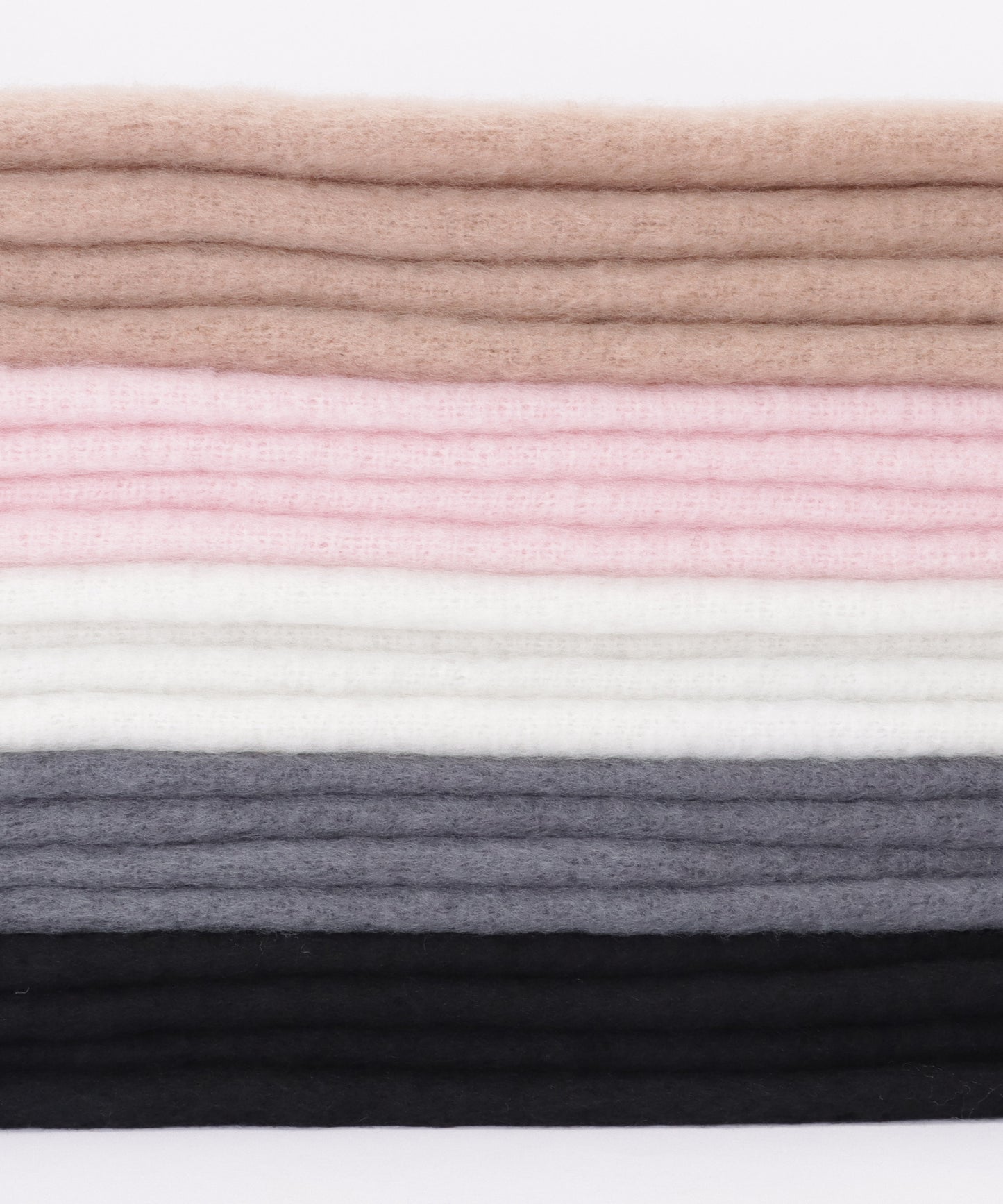 ソリッドカラー シンプル ニット フリンジ マフラー