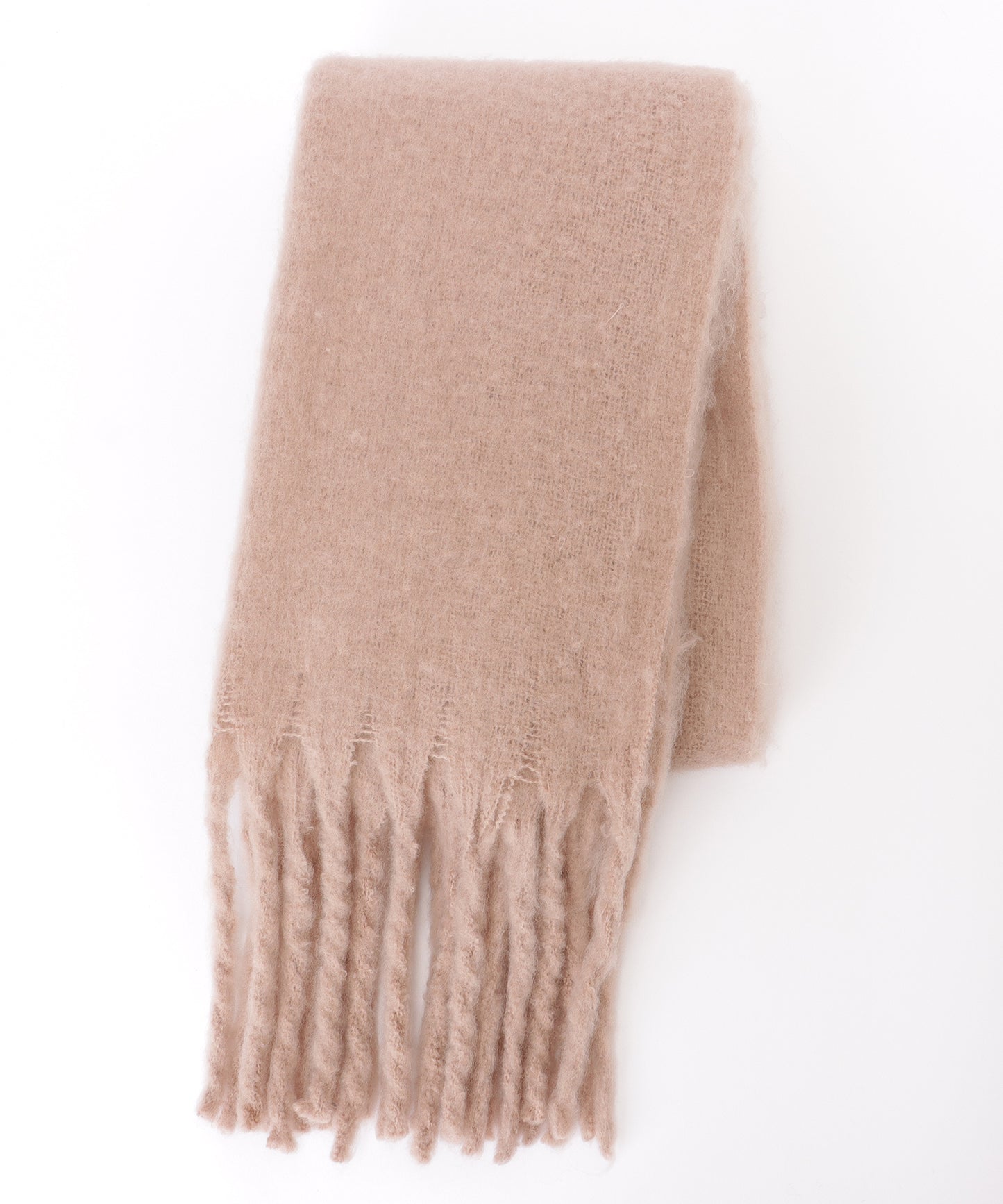 ソリッドカラー シンプル ニット フリンジ マフラー