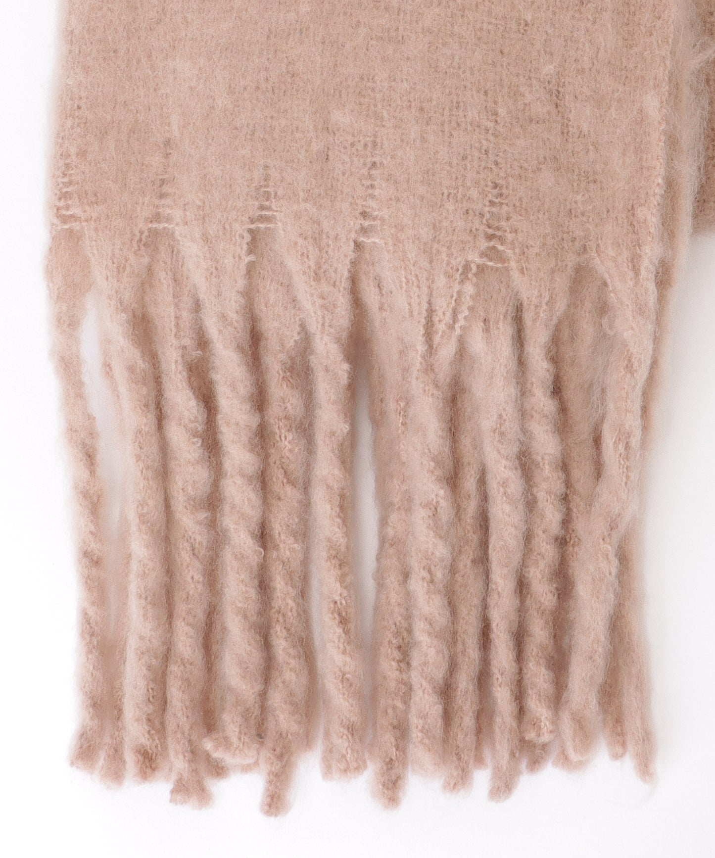 ソリッドカラー シンプル ニット フリンジ マフラー