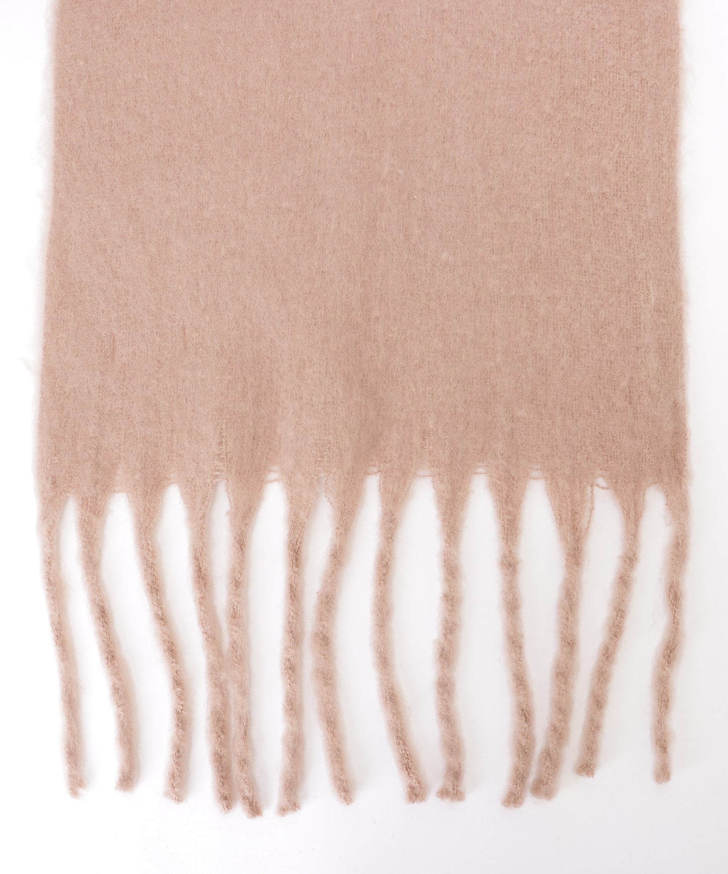 ソリッドカラー シンプル ニット フリンジ マフラー