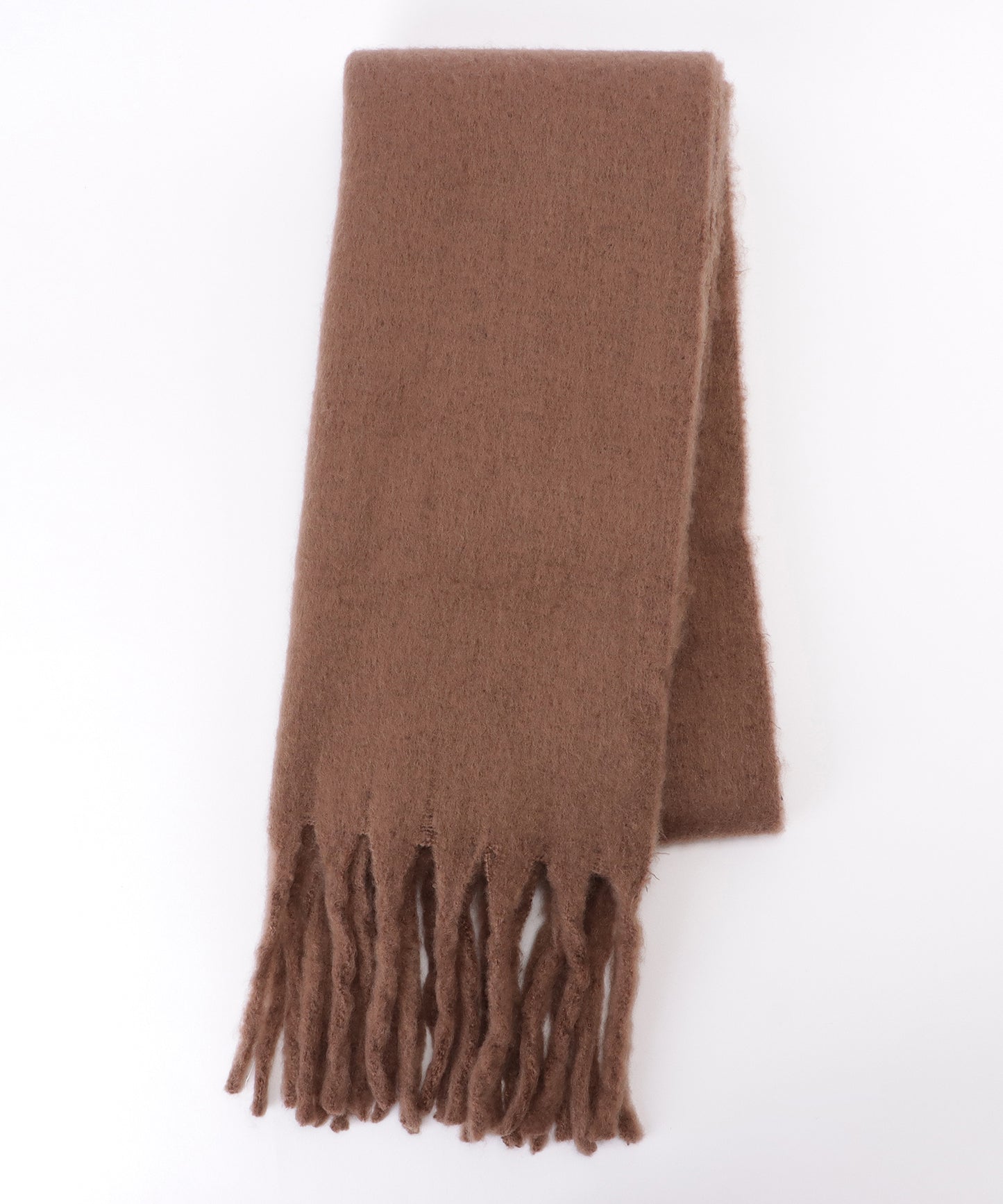 ボリュームフリンジシンプル大判マフラー