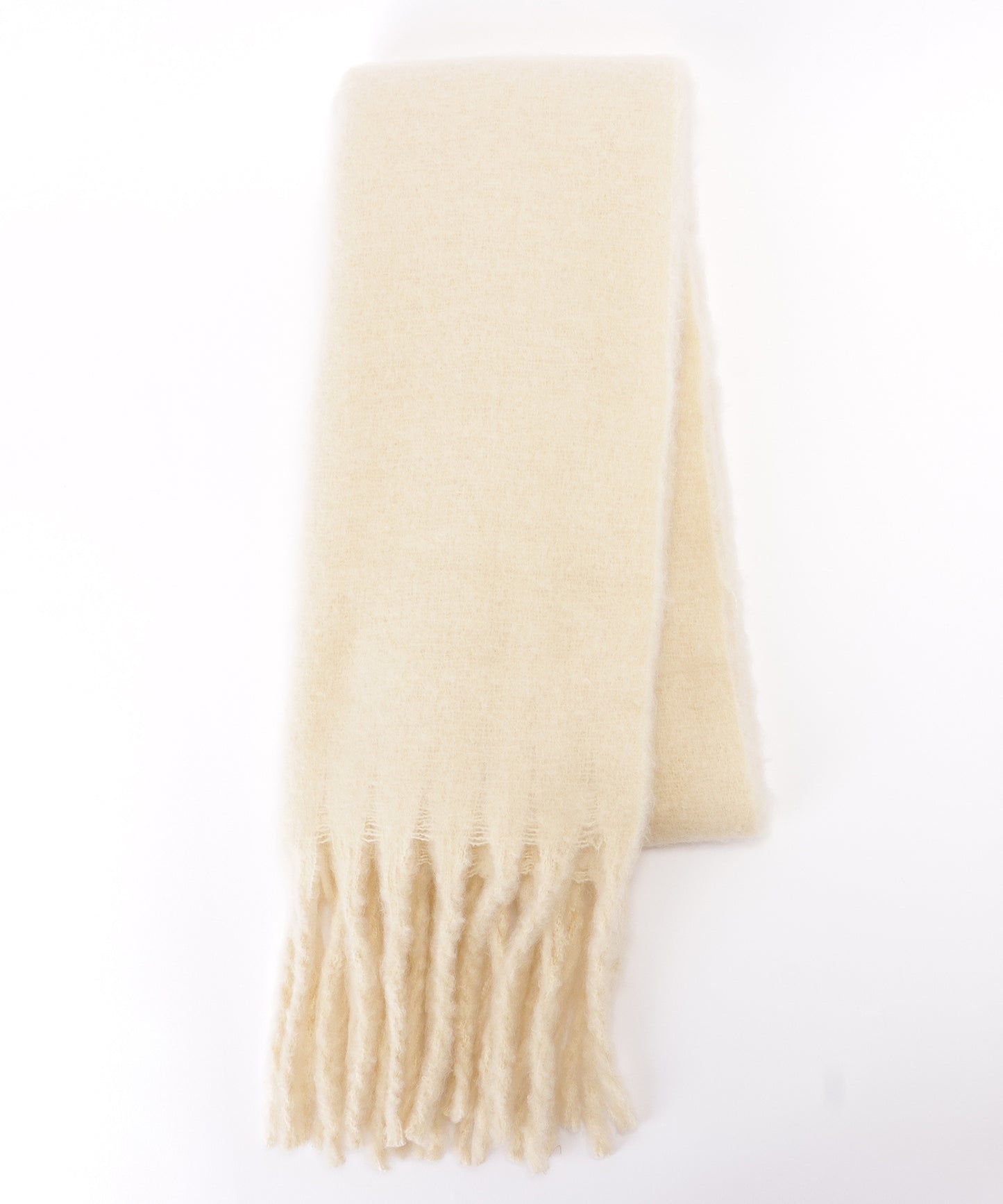 ボリュームフリンジシンプル大判マフラー