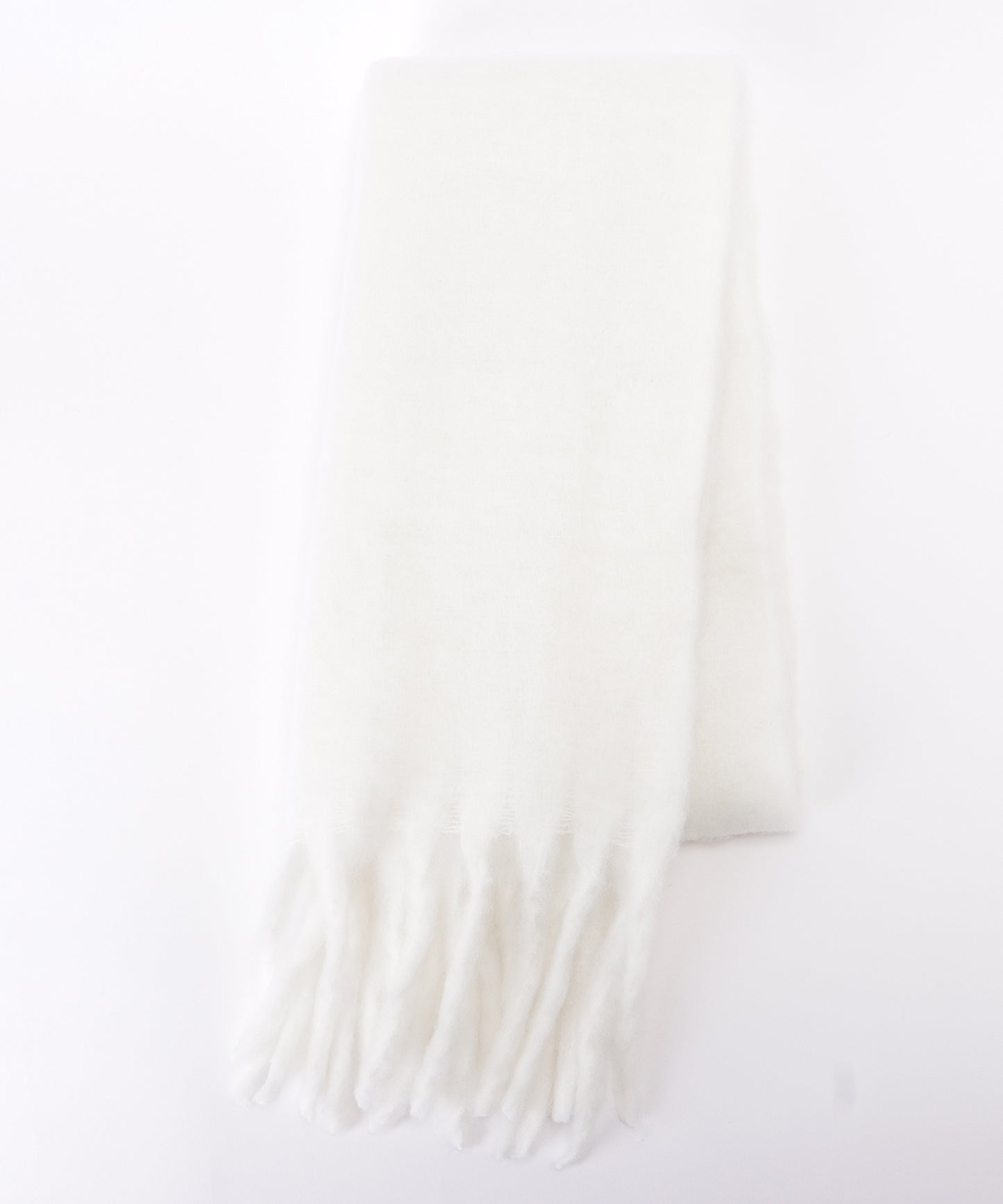 ボリュームフリンジシンプル大判マフラー