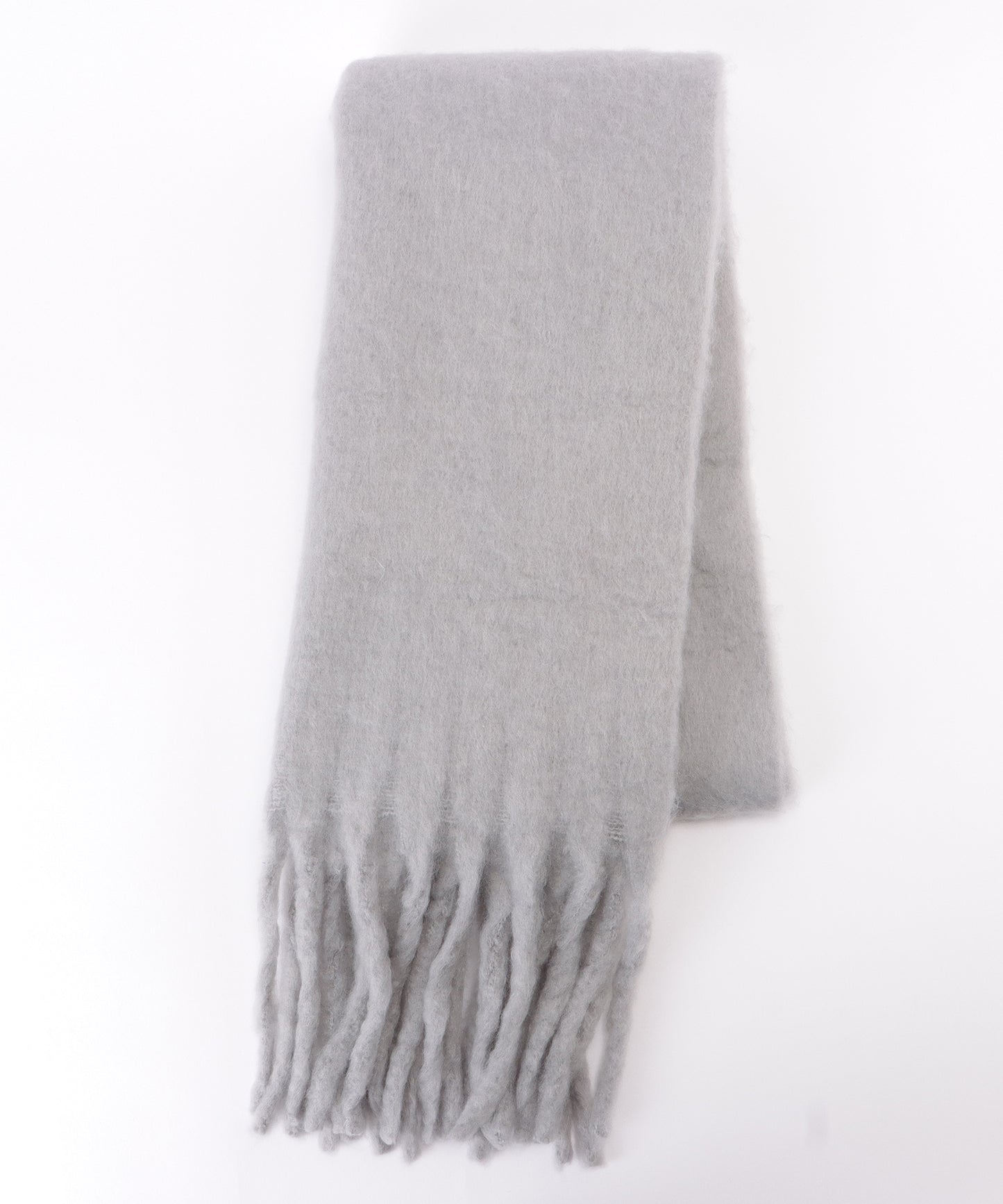 ボリュームフリンジシンプル大判マフラー