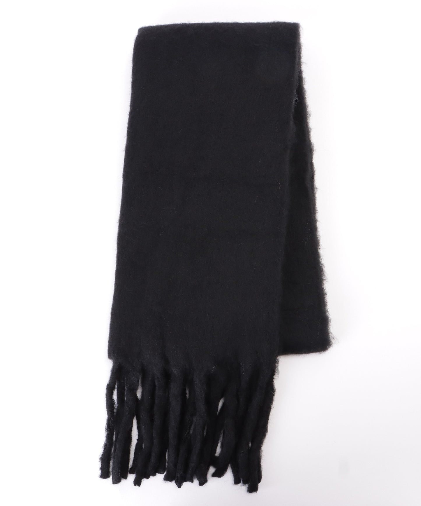 ボリュームフリンジシンプル大判マフラー