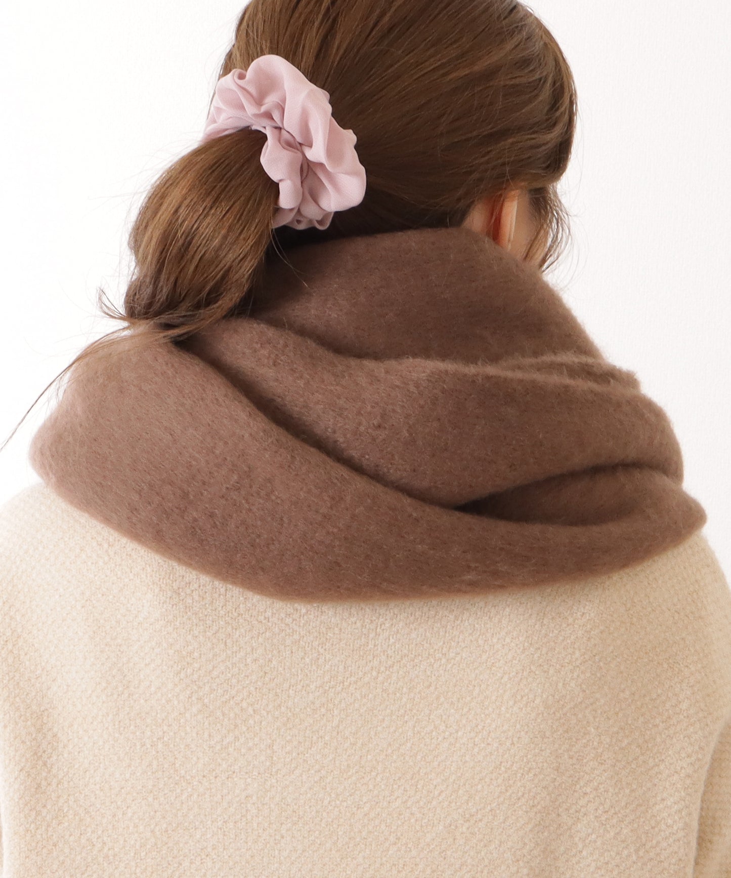 ボリュームフリンジシンプル大判マフラー