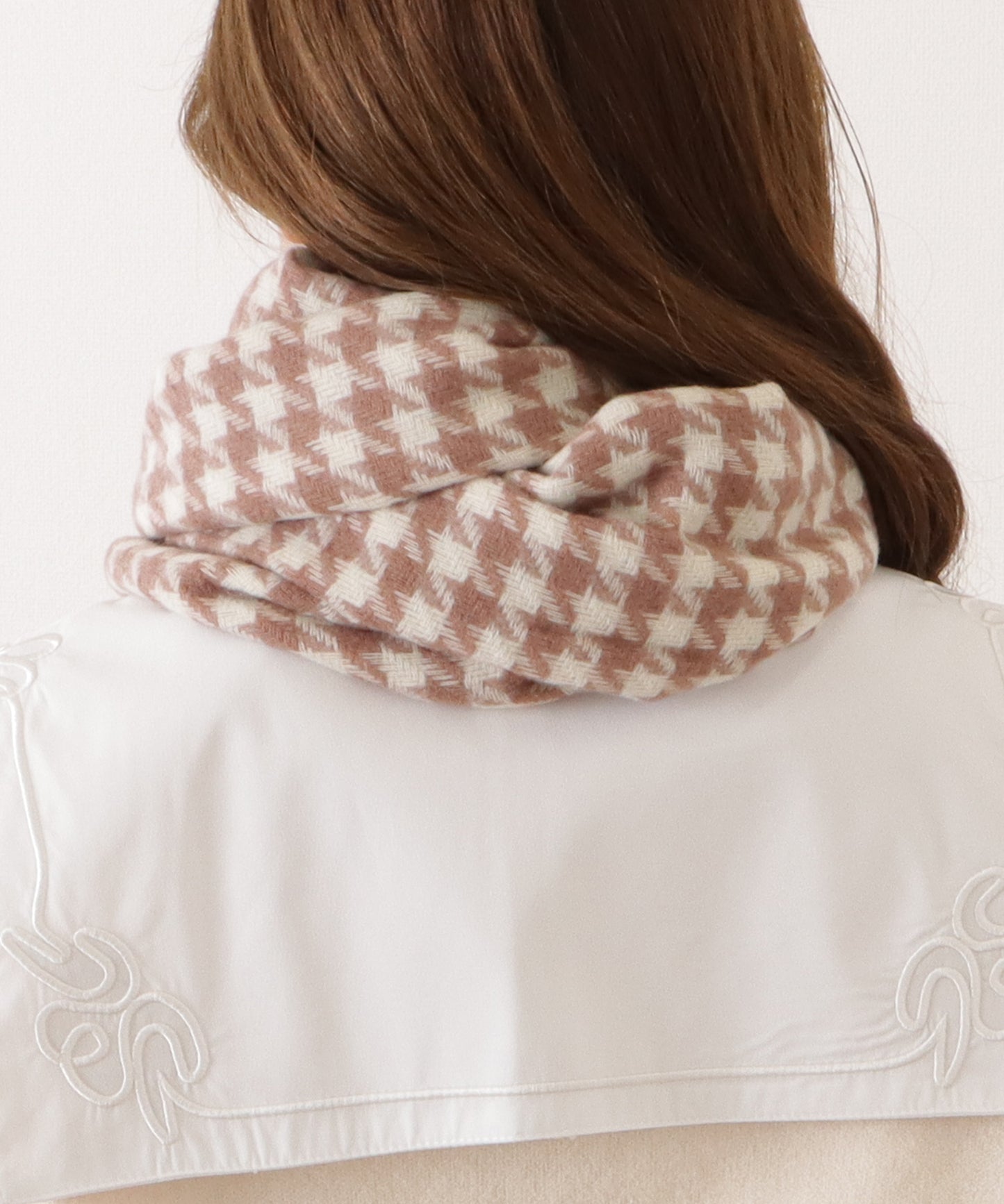 千鳥格子柄クラシカルフリンジマフラー