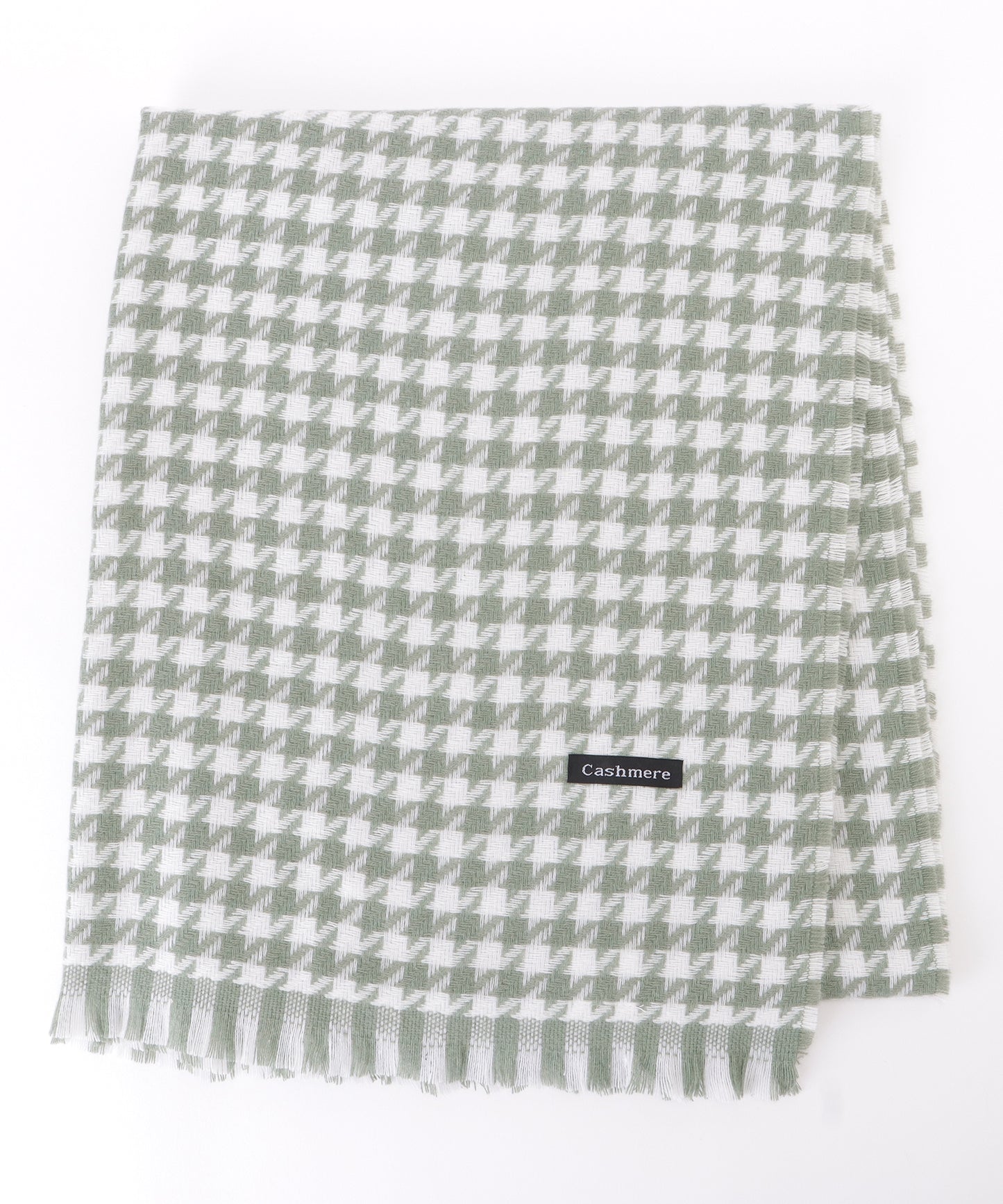 千鳥格子柄クラシカルフリンジマフラー