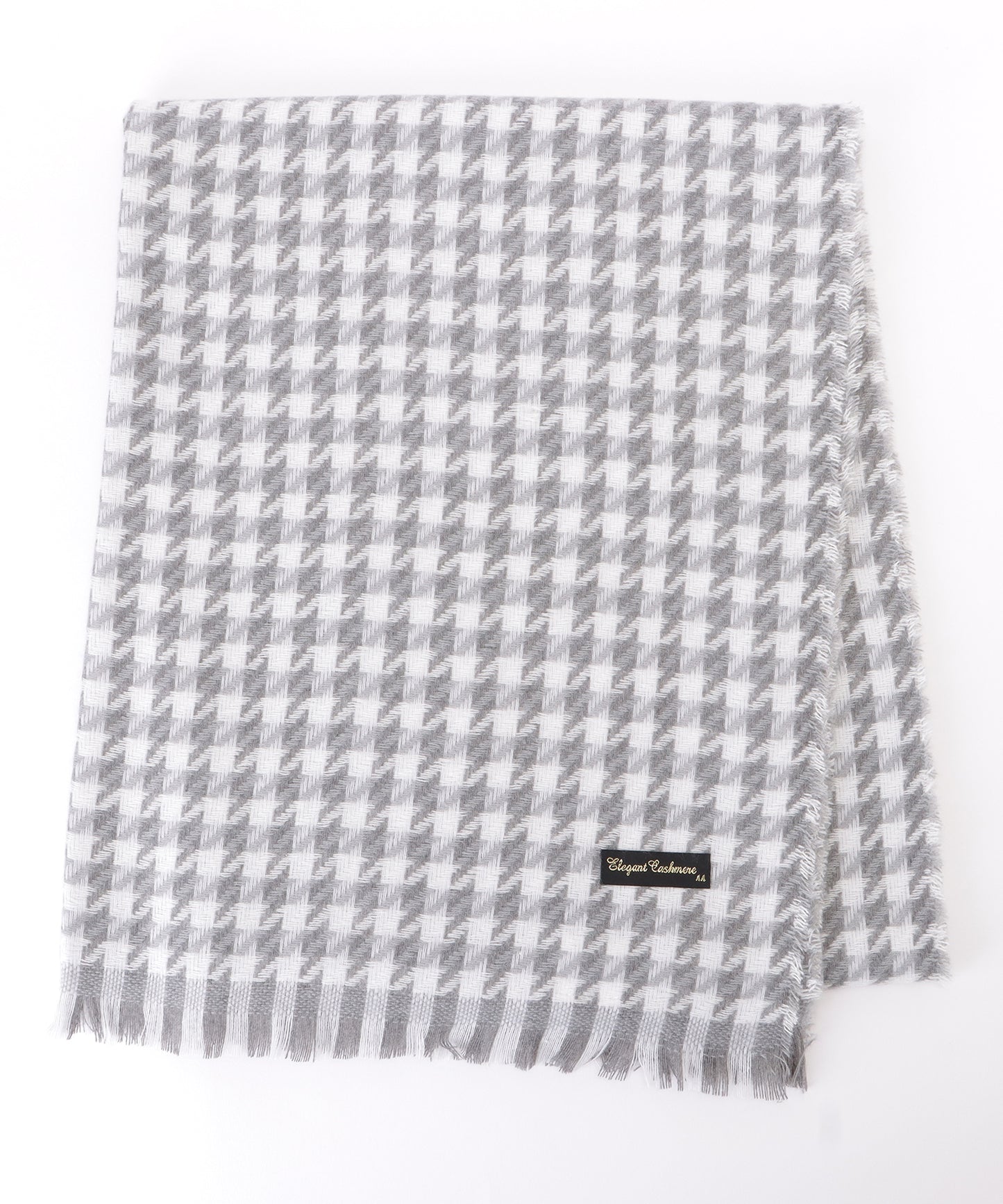 千鳥格子柄クラシカルフリンジマフラー