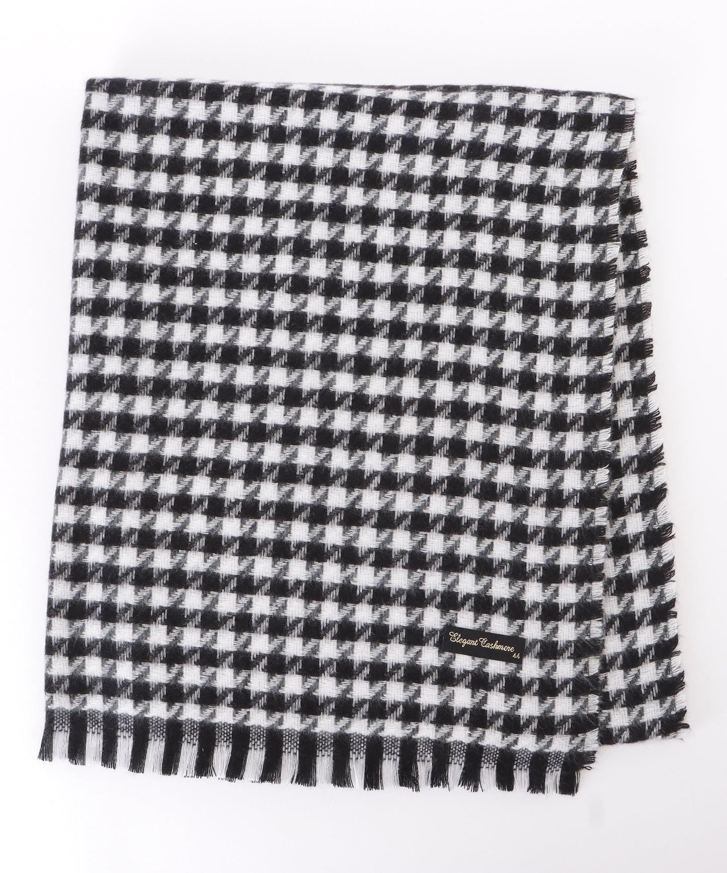 千鳥格子柄クラシカルフリンジマフラー