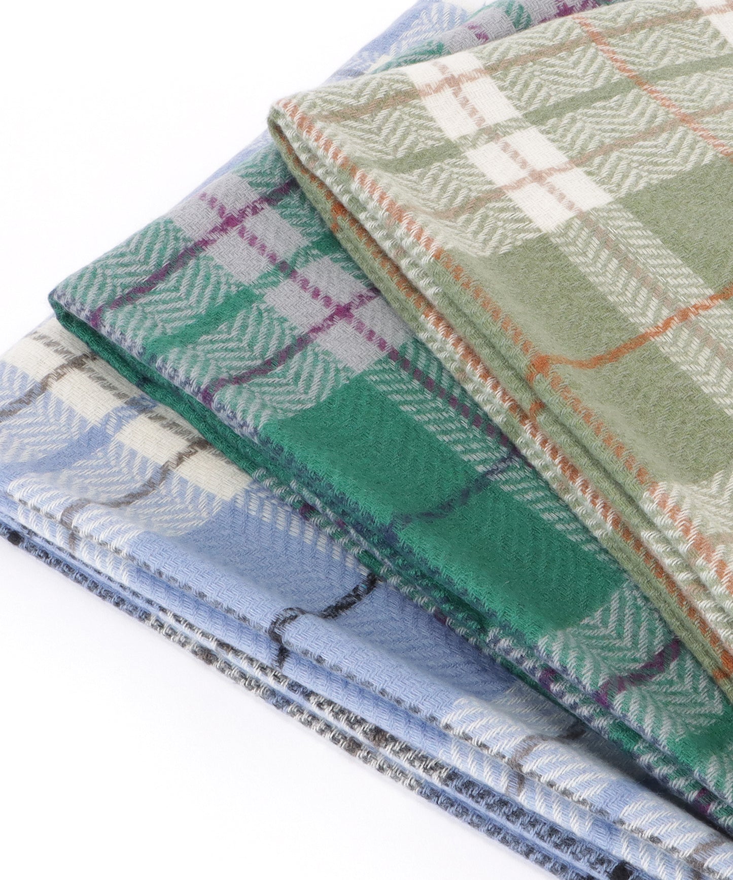 チェック柄カシミヤタッチフリンジマフラー