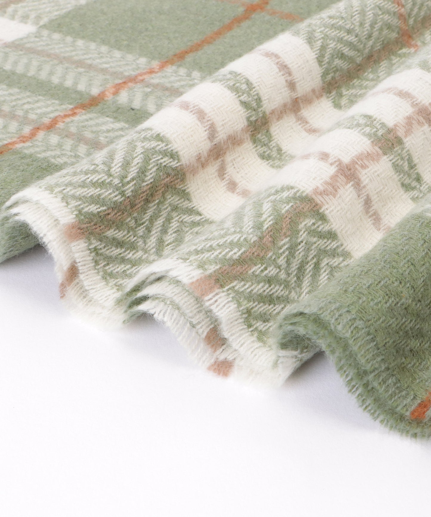 チェック柄カシミヤタッチフリンジマフラー