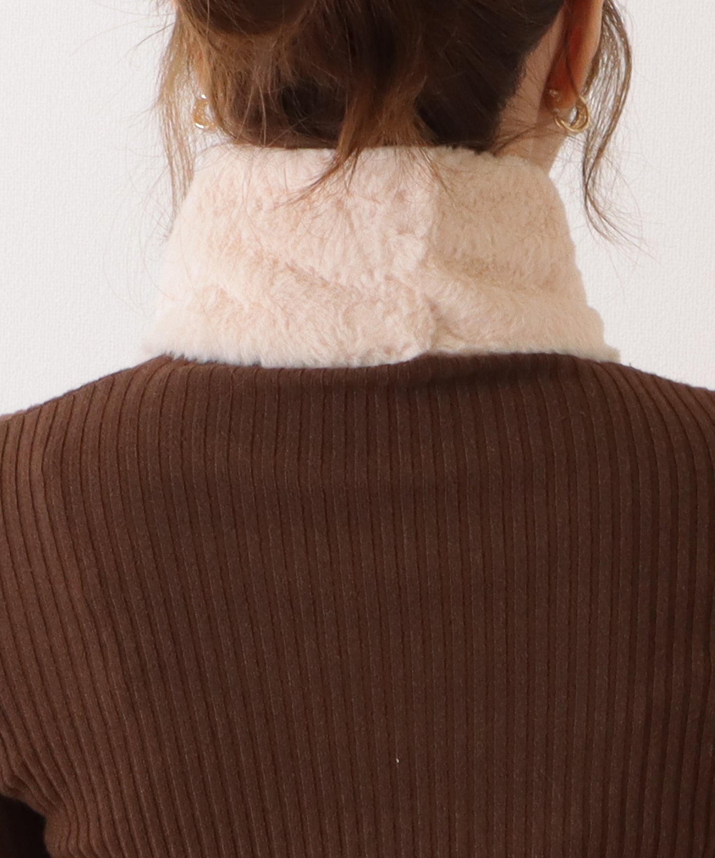 ニットドッキングリボン風ファーティペット