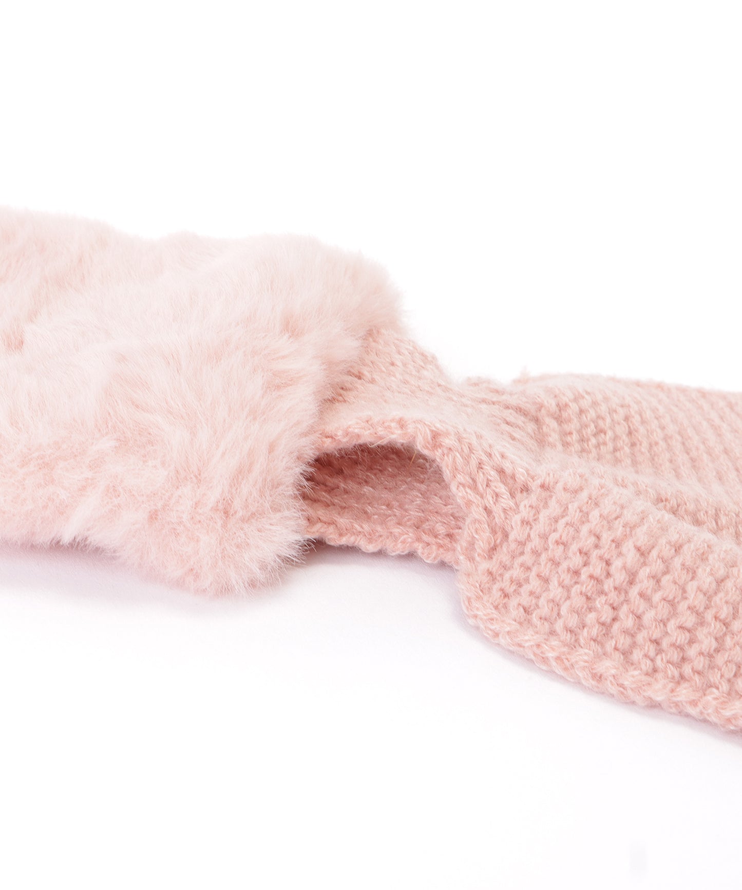 ニットドッキングリボン風ファーティペット