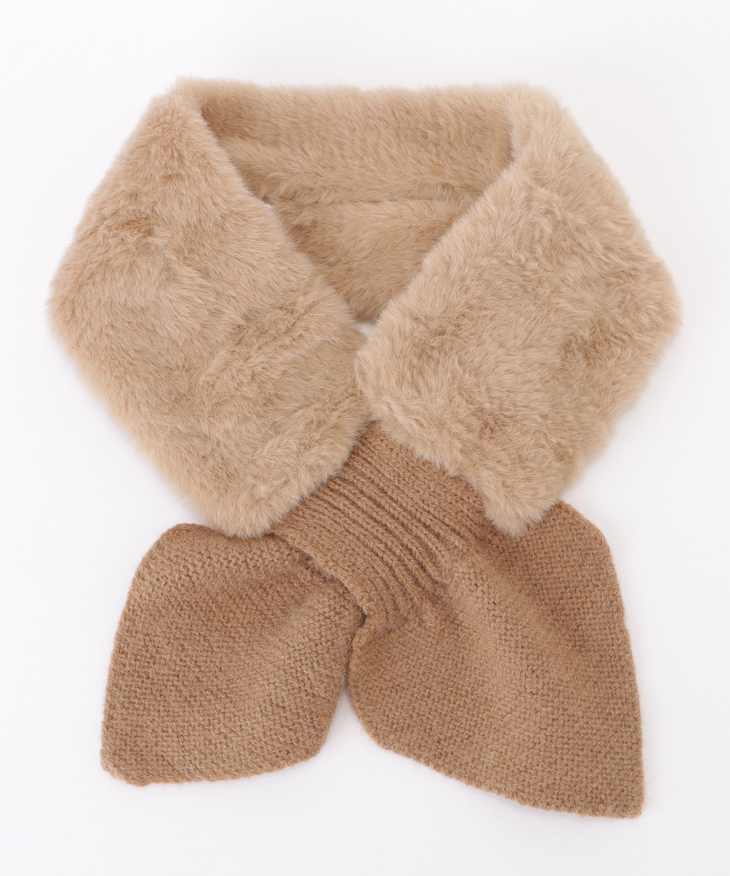 ニットドッキングリボン風ファーティペット