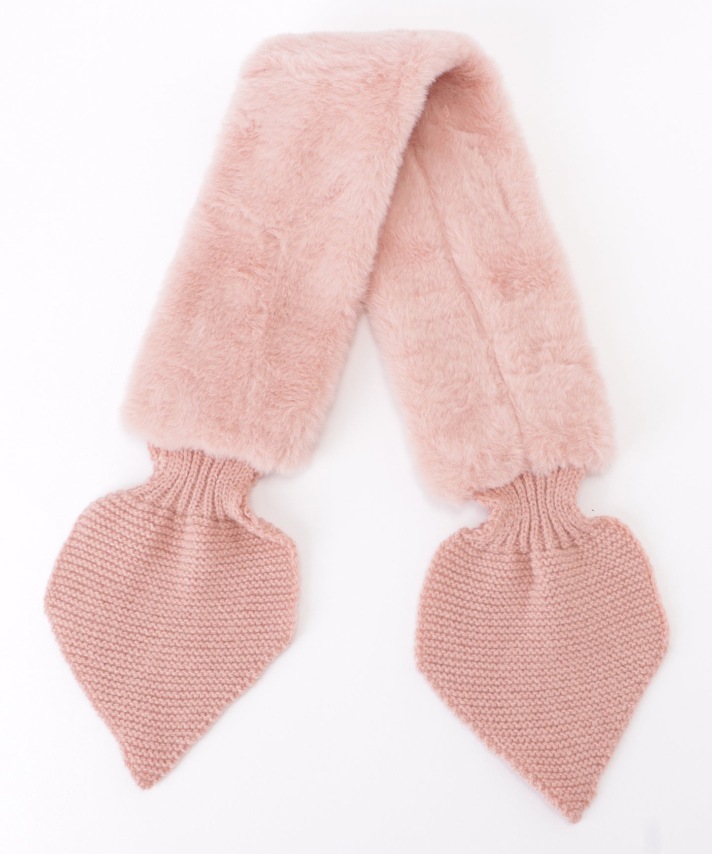 ニットドッキングリボン風ファーティペット