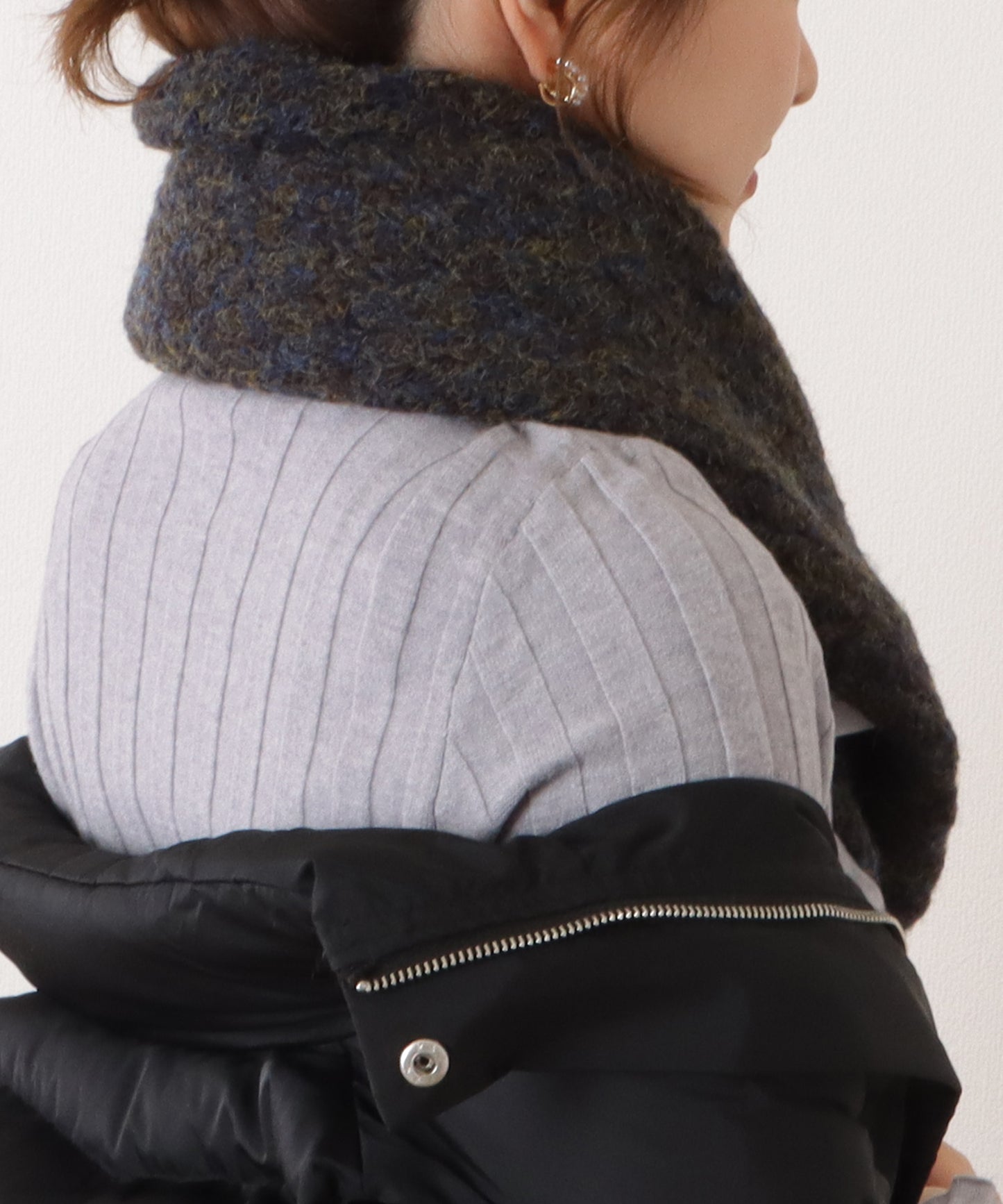 ミックスカラー厚手ニットマフラー
