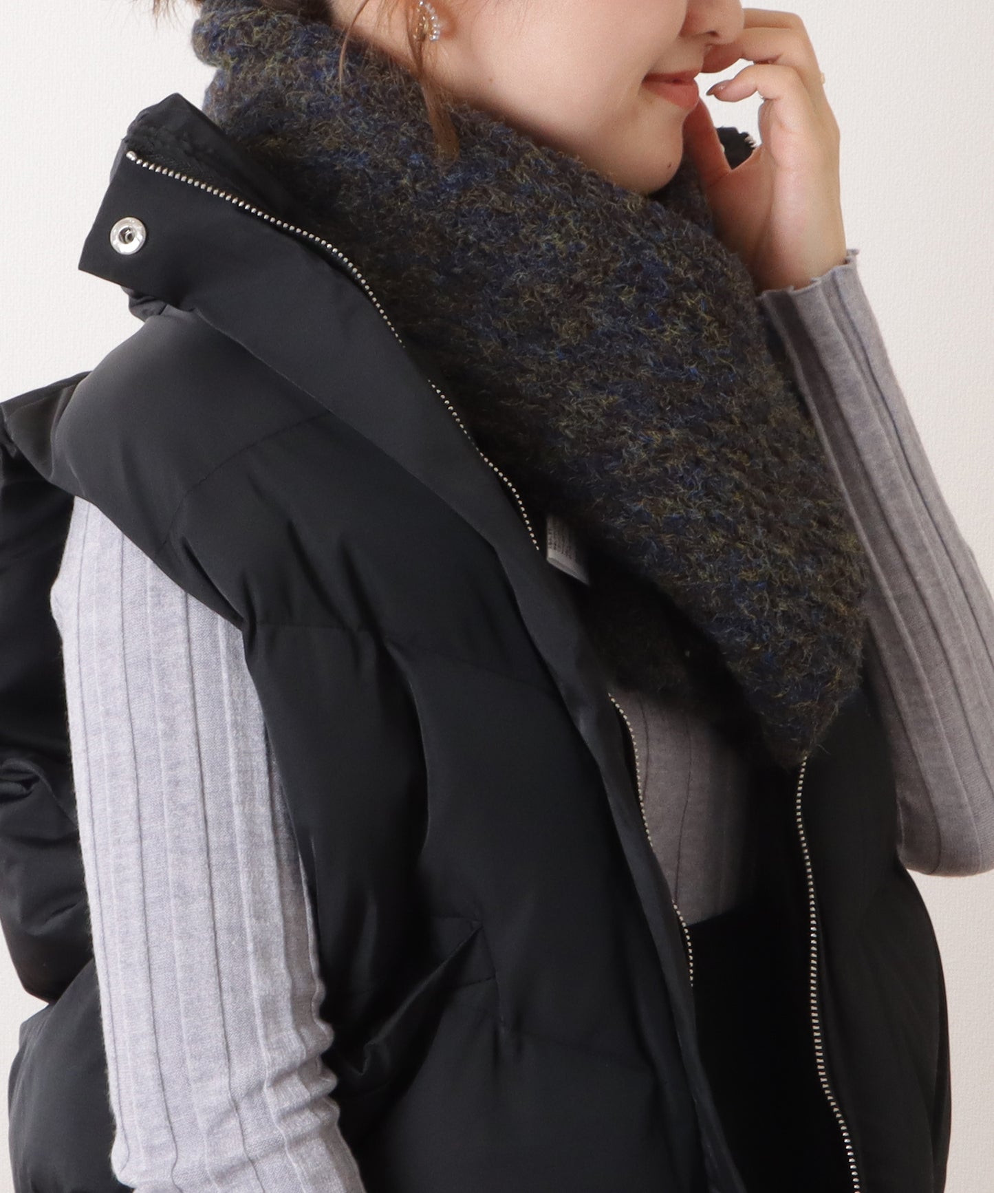 ミックスカラー厚手ニットマフラー