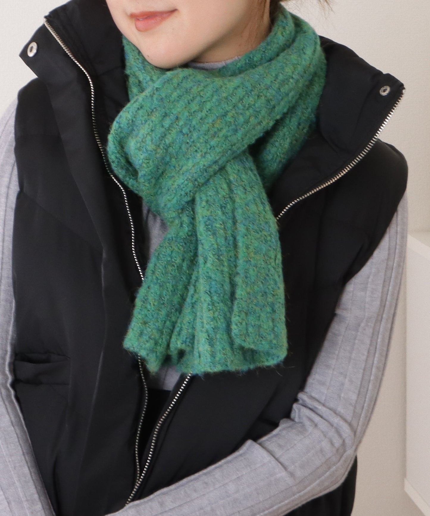 ミックスカラー厚手ニットマフラー