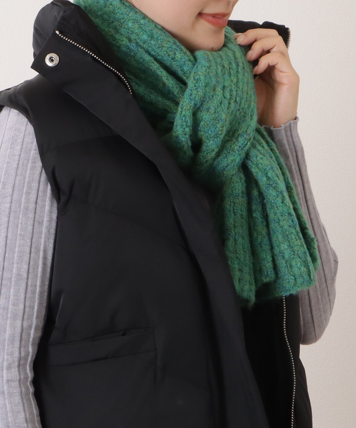 ミックスカラー厚手ニットマフラー