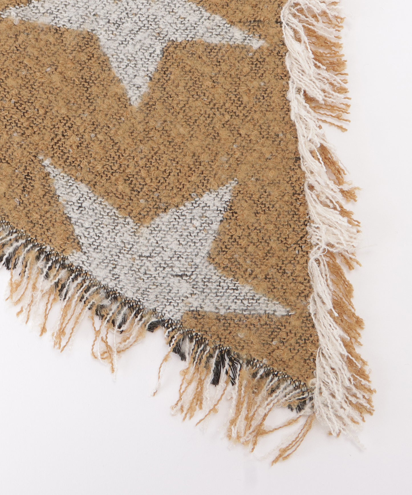 星柄ボリュームフリンジニットマフラー