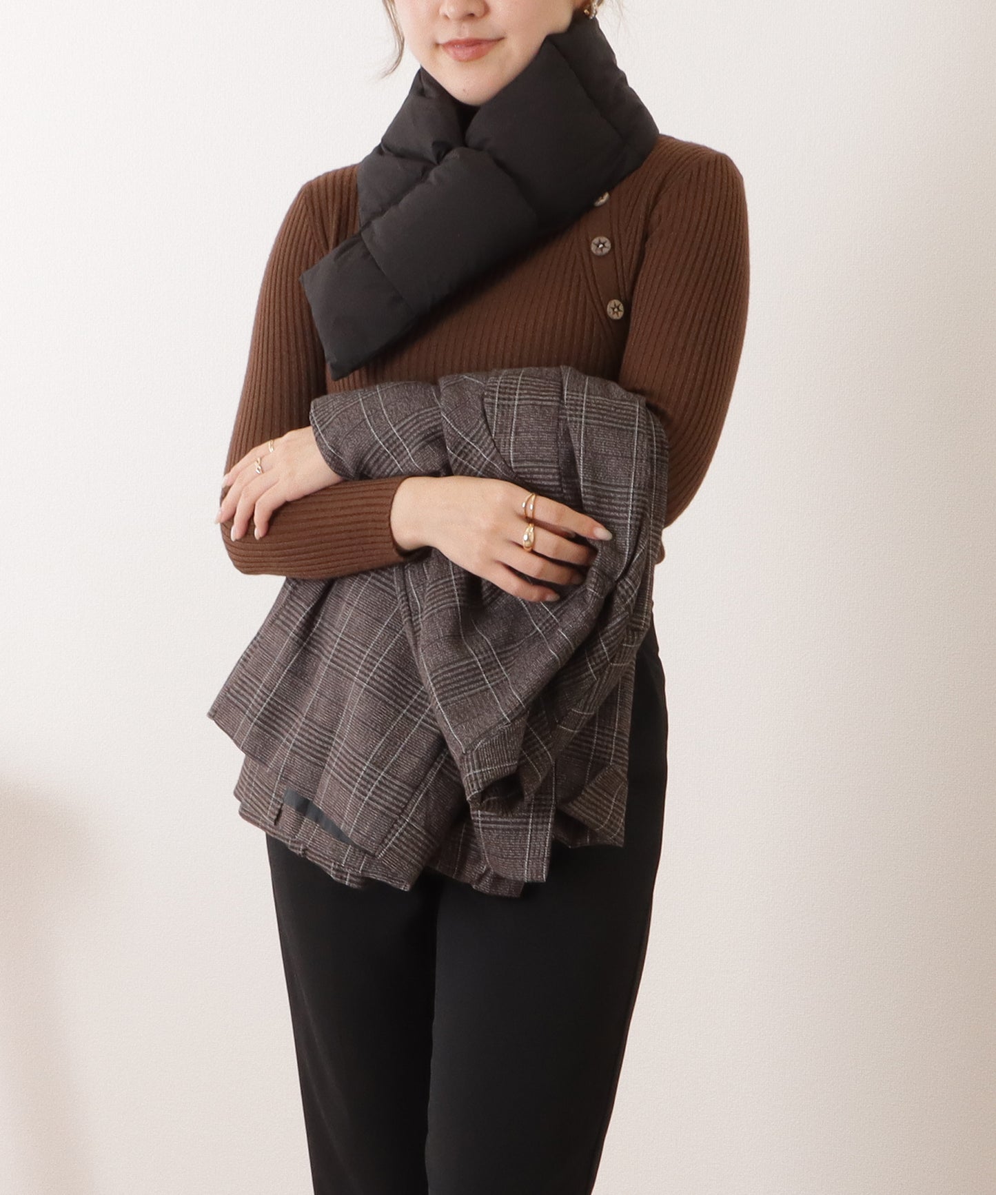 中綿ダウンキルティングティペット