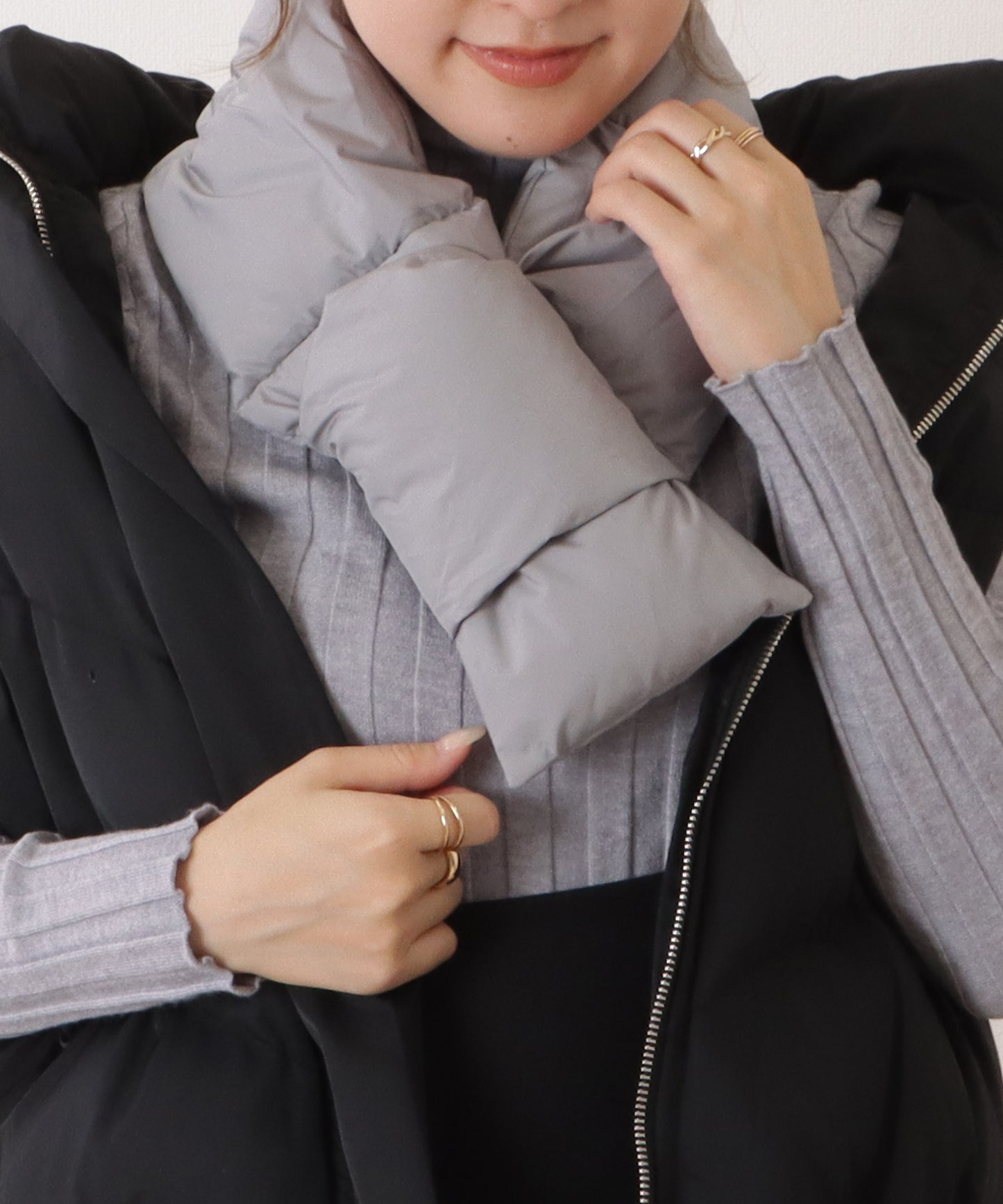 中綿ダウンキルティングティペット