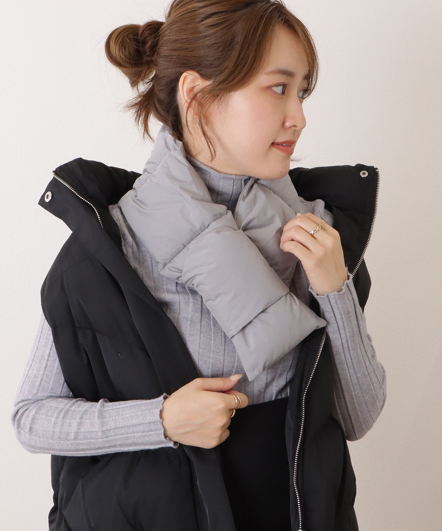 中綿ダウンキルティングティペット