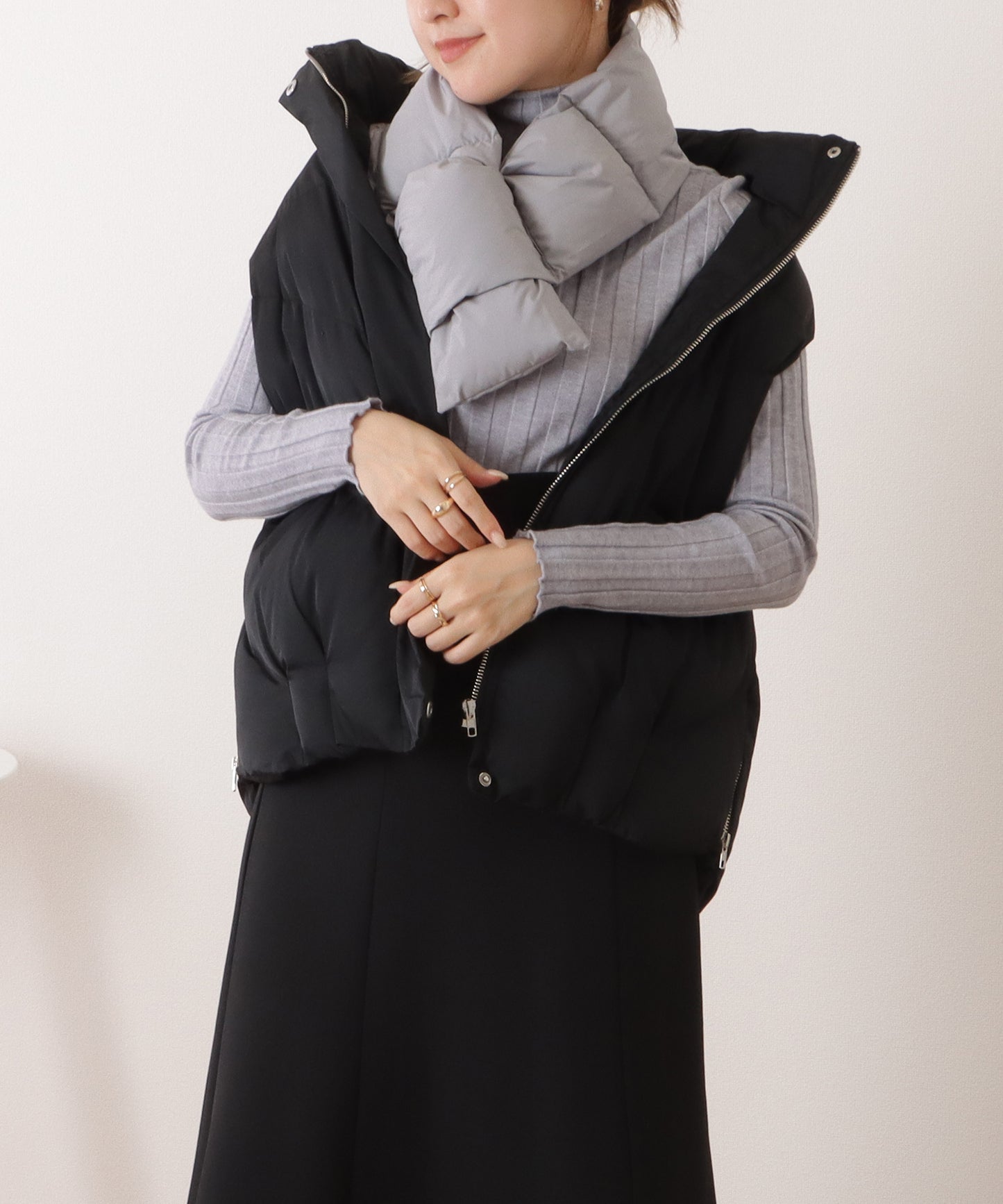 中綿ダウンキルティングティペット