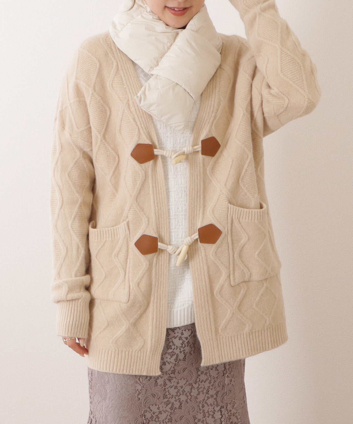 中綿ダウンキルティングティペット