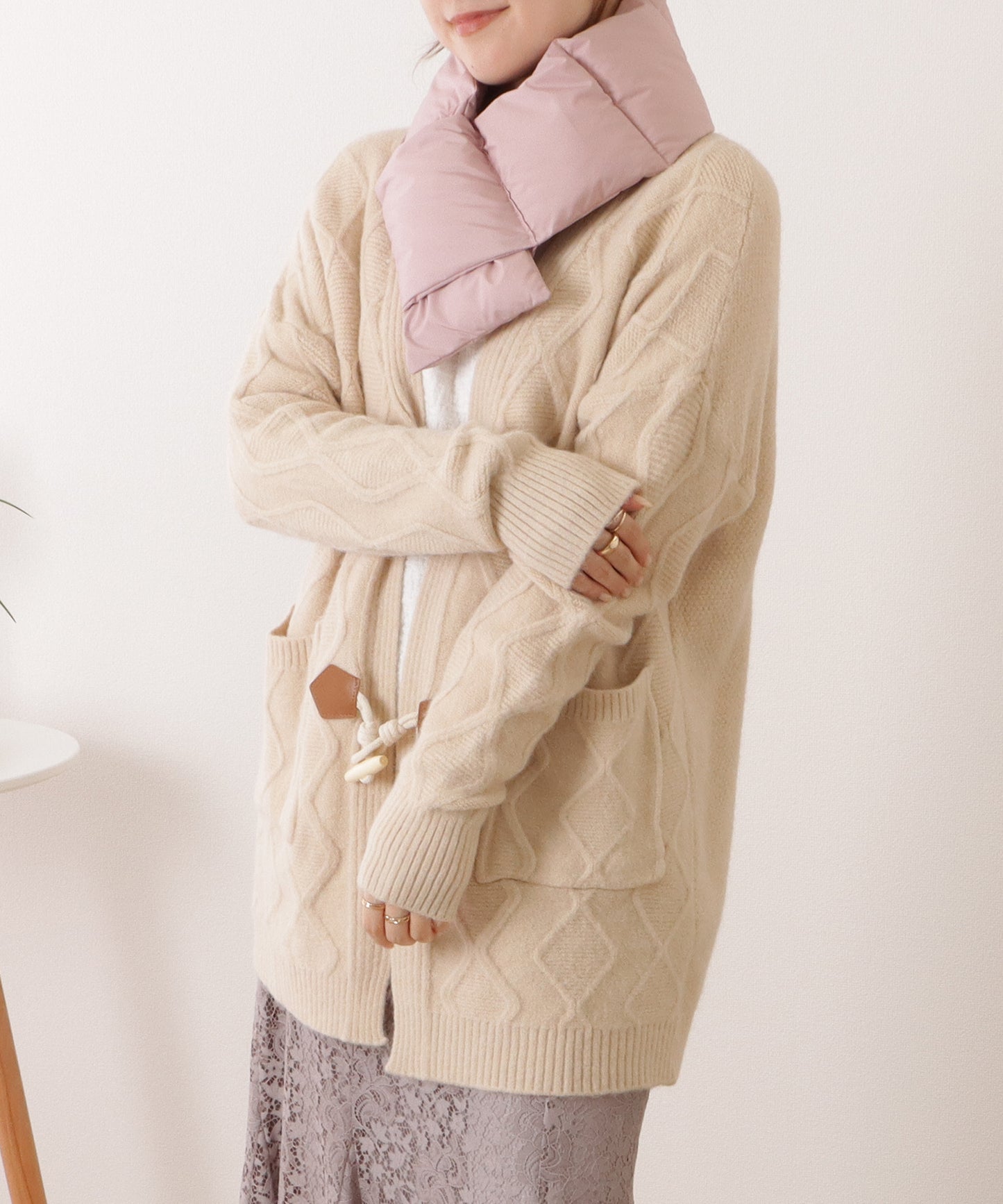 中綿ダウンキルティングティペット