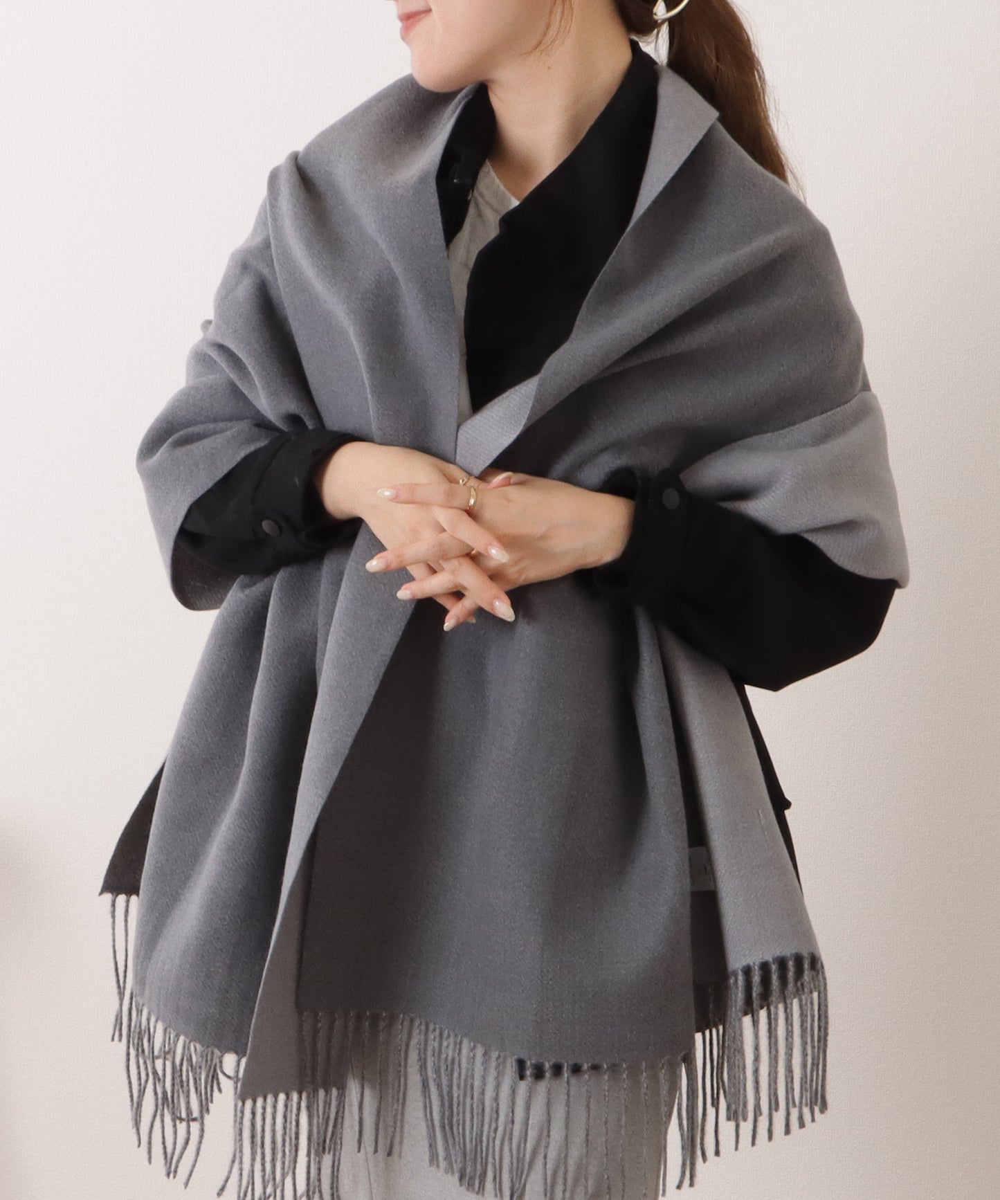 リバーシブルフリンジストール