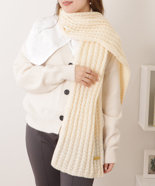 ポコポコ厚手カラーニットマフラー