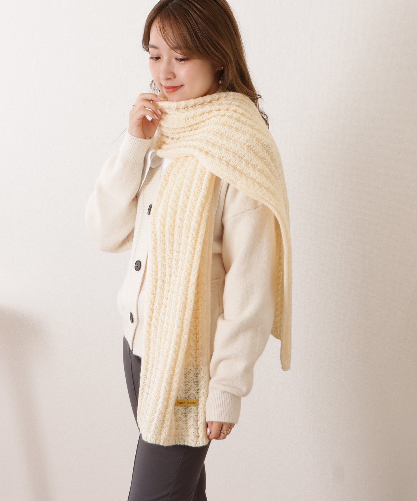 ポコポコ厚手カラーニットマフラー