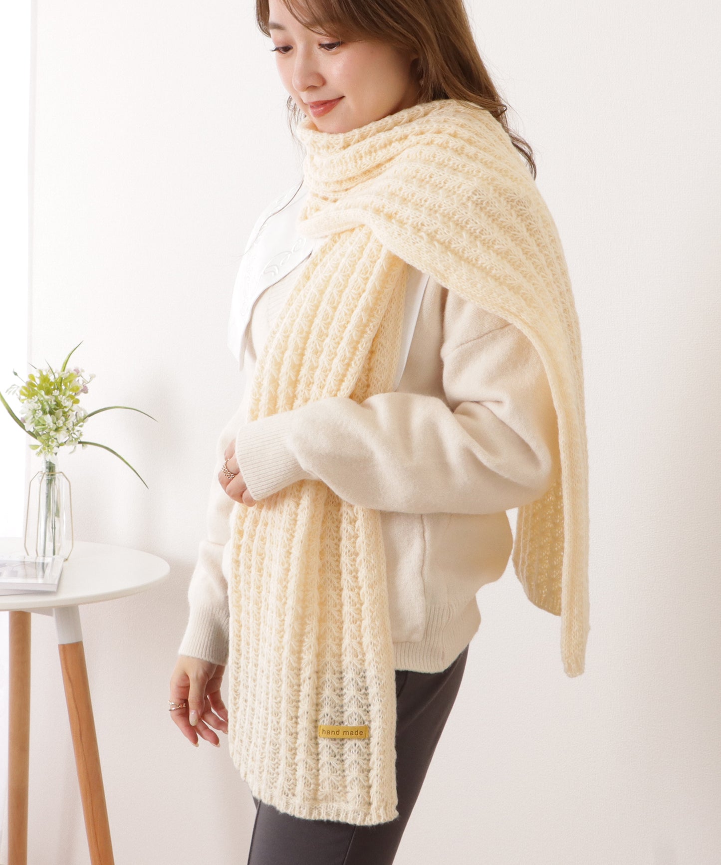 ポコポコ厚手カラーニットマフラー